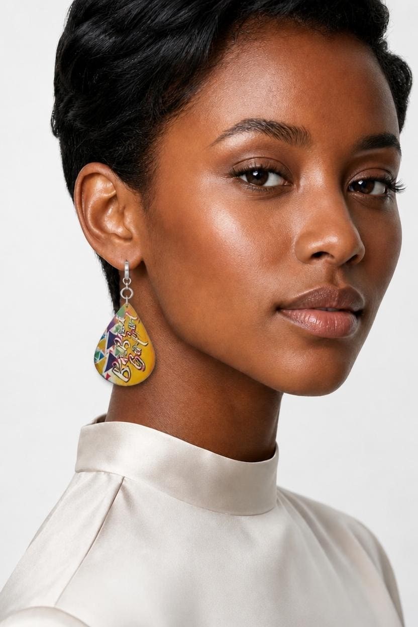 Bad Girl Afrocentric Dangle Earrings, Black Girl Magic view 3