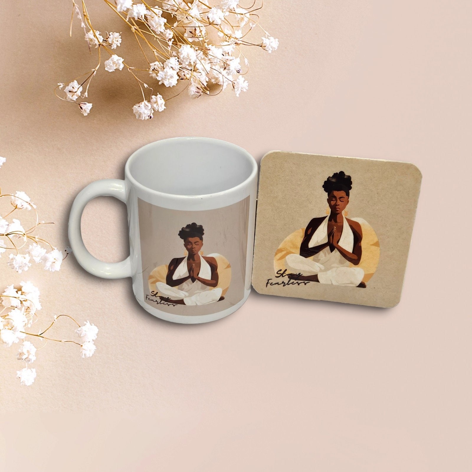 Sip in Style: 3D Afrocentric Elegance Mug - Elevate Your Coffee Experience!", Afro American Coffee Mug,Black Woman Free matching coaster