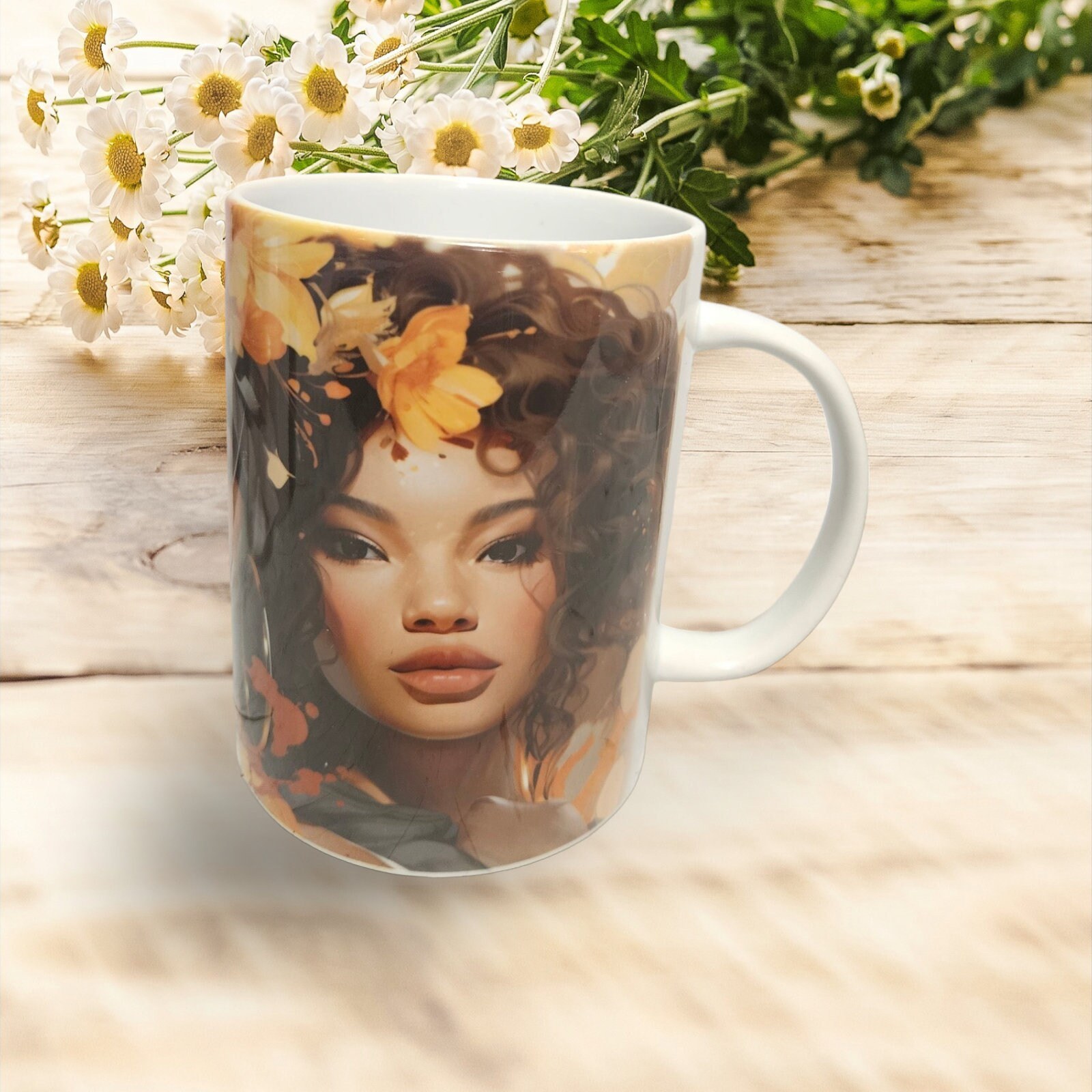 Sip in Style: 3D Afrocentric Elegance Mug - Elevate Your Coffee Experience!", Afro American Coffee Mug,Black Woman Boss
