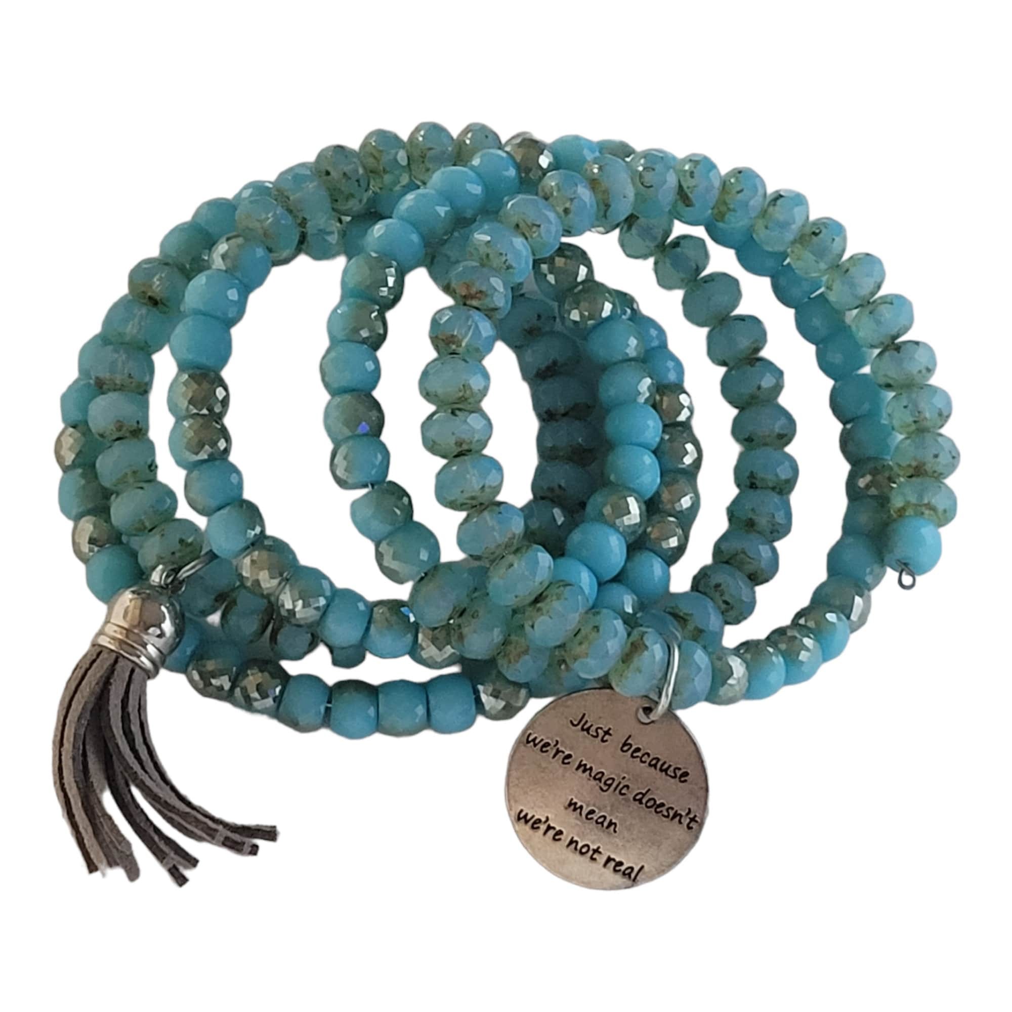 Memory Wire Glass Beads Bracelet