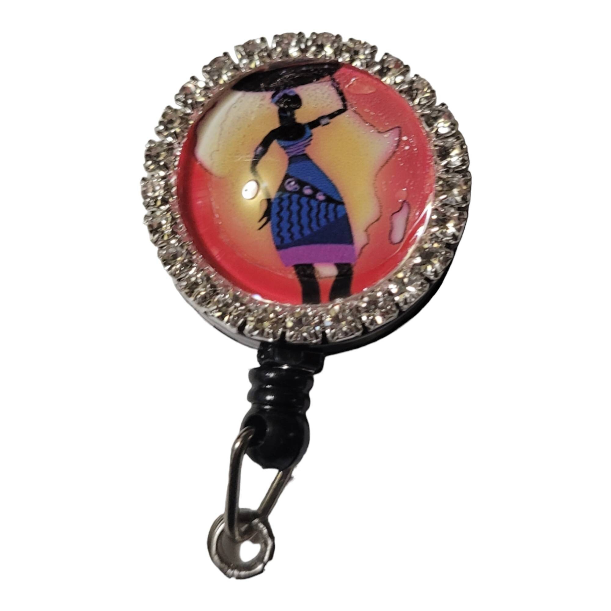 Afro woman Badge Reel,African Woman, Badge Reels,Melanin,Badge,Afro woman