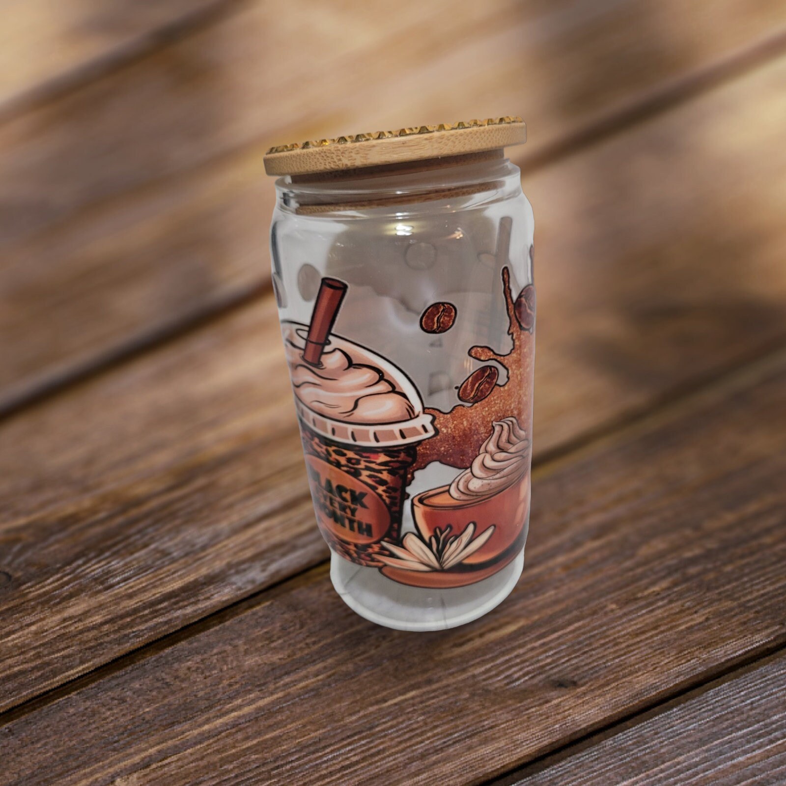 Black History Month ,I am Black History ,BeerCan,Glass,Ice Coffee Glass,Housewarming Gift, Afrocentric, Afro,bling view 5