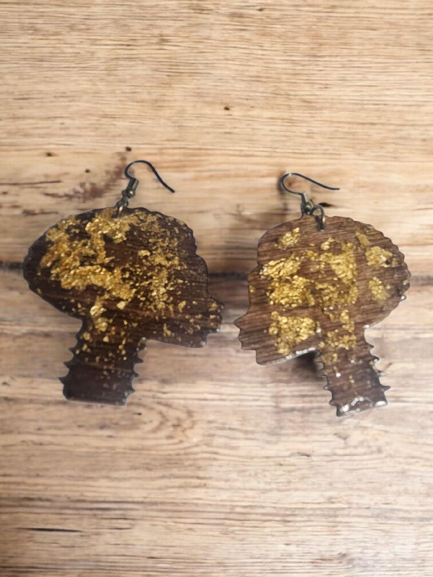 Afrocentric Woman Wood Earrings Africa Wooden Earrings