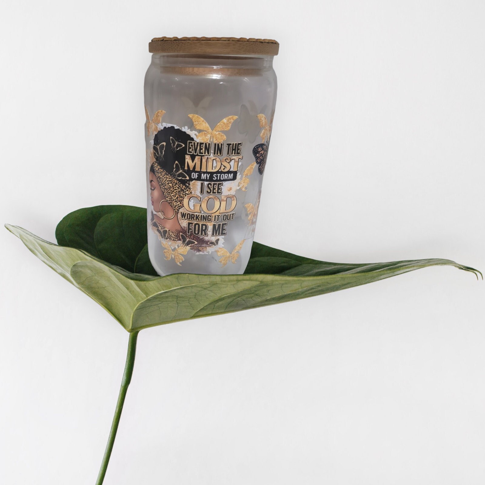 Inspirational,motivational,Glass Tumbler ,BeerCan,Glass,Ice Coffee Glass,Housewarming Gift, Afrocentric, Afro