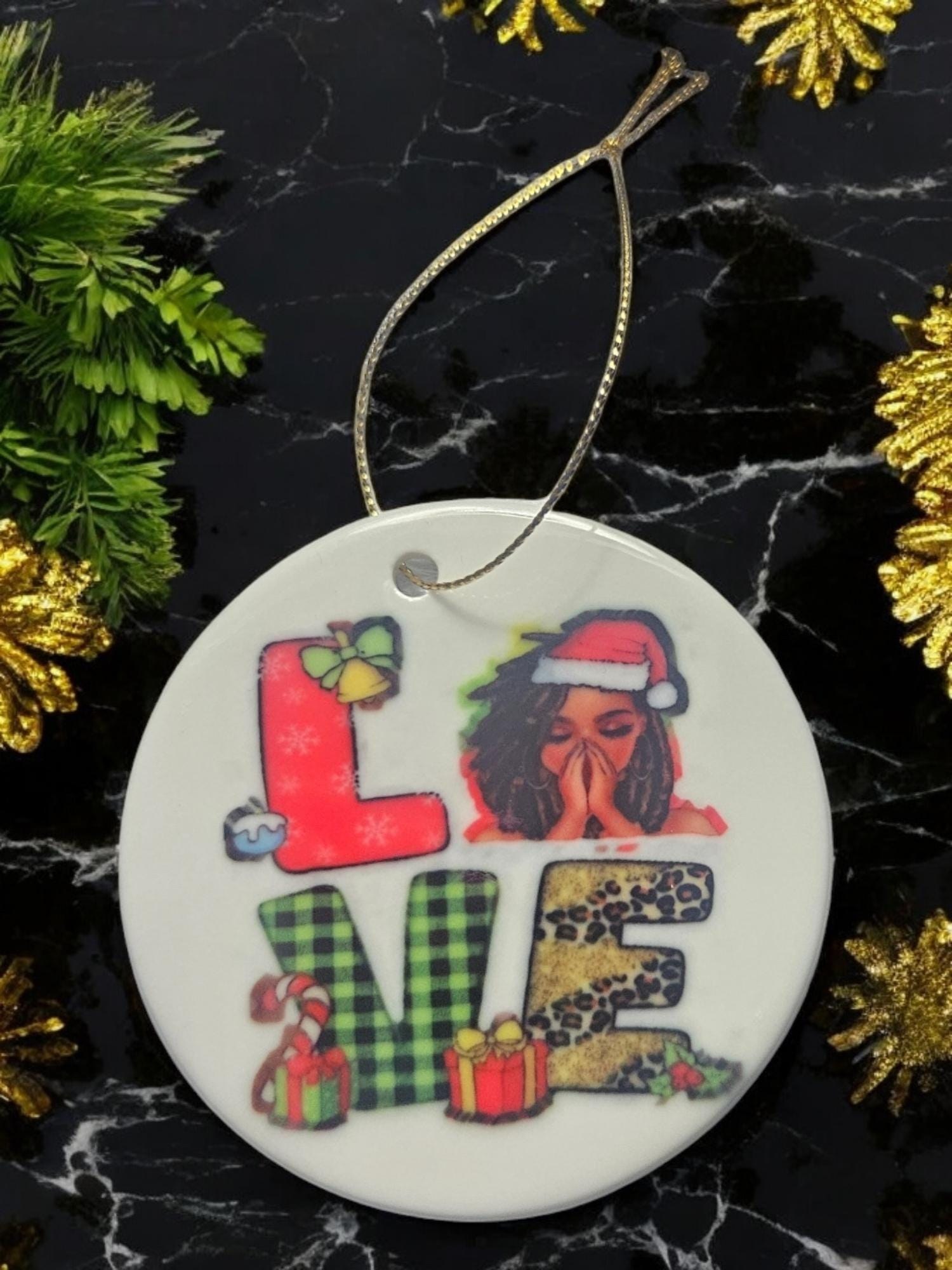 Handcrafted Ceramic Christmas Ornaments - Unique Holiday Decorations Afro American Christmas ornament
