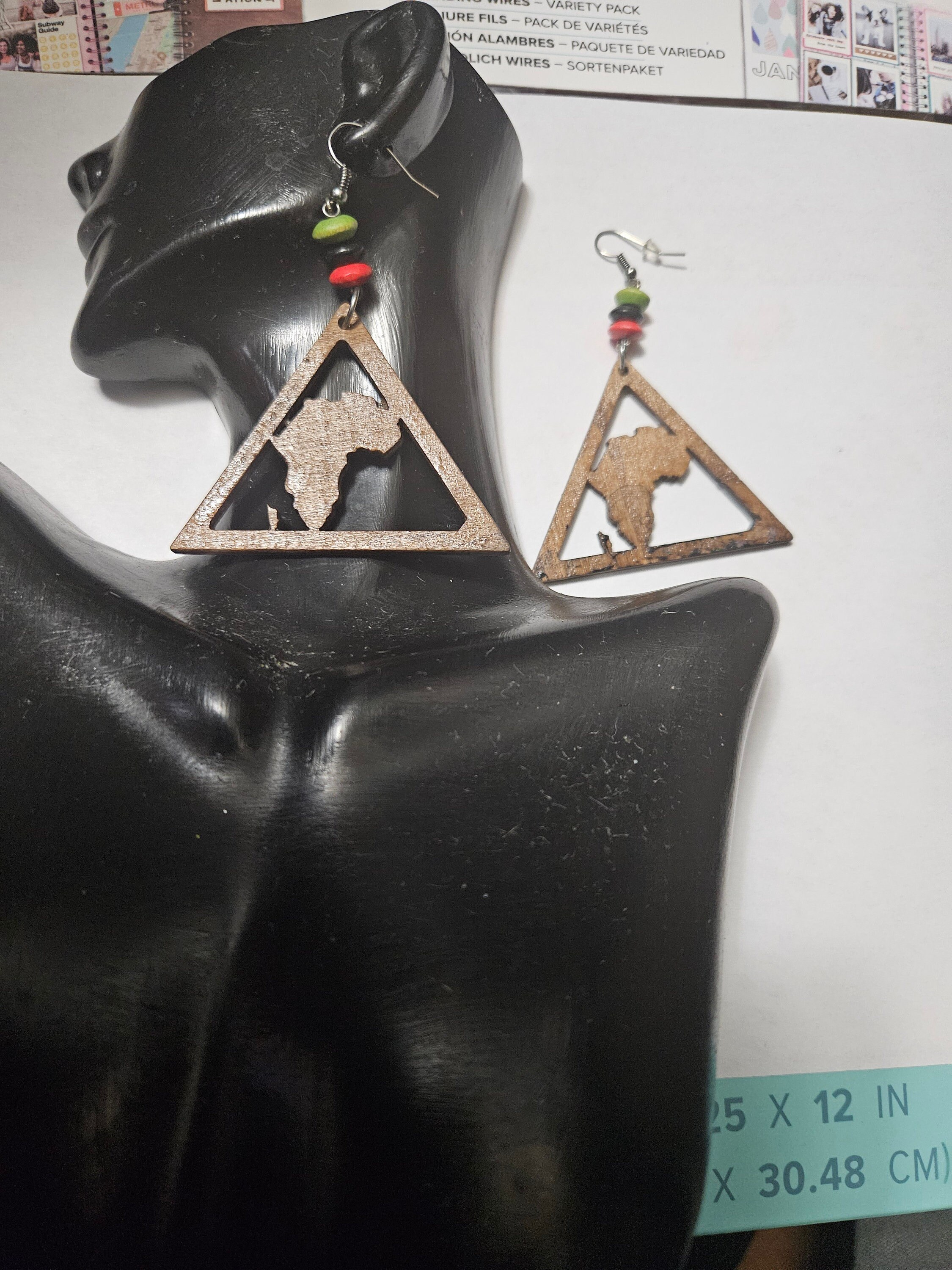 Africa Wood Earrings view 3