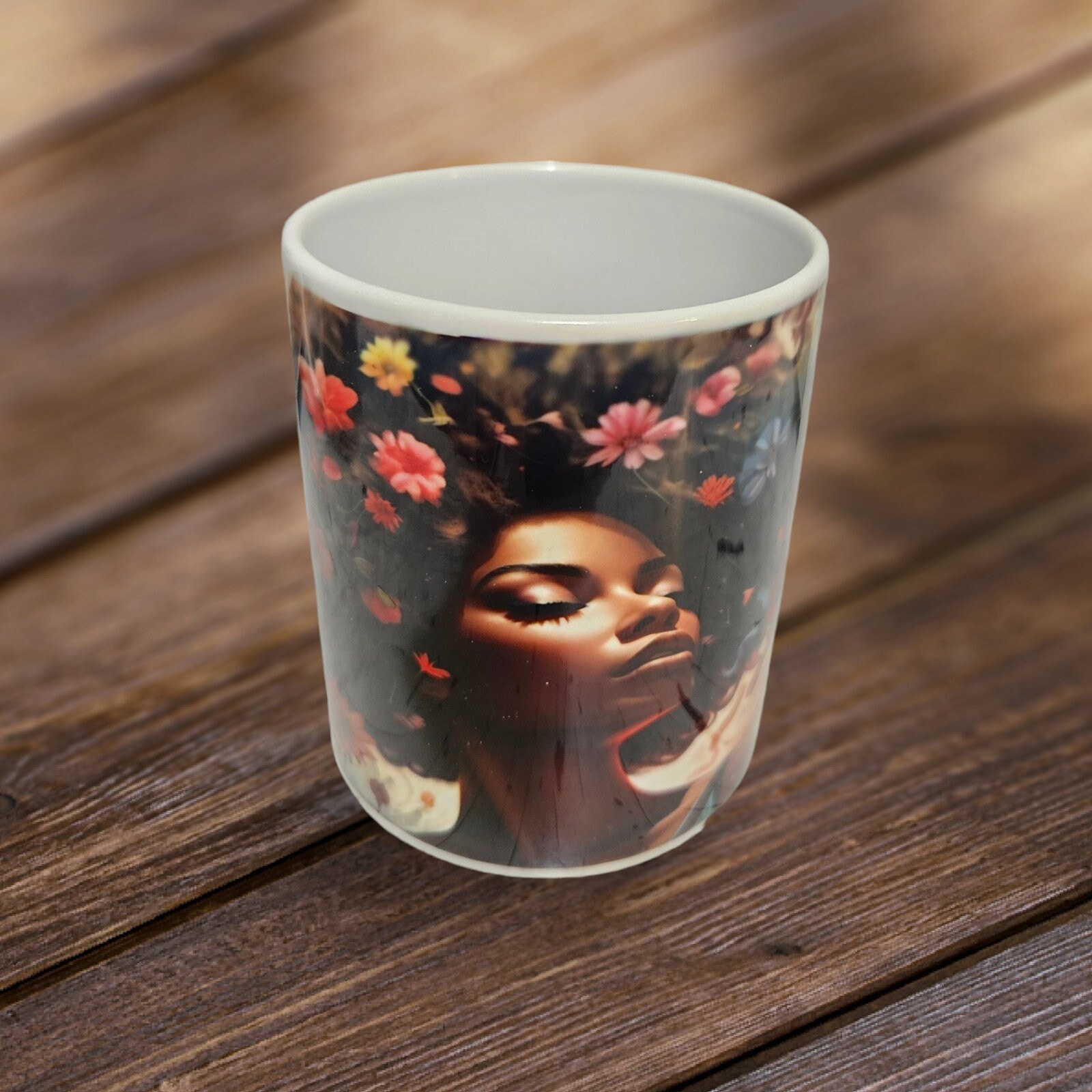 Sip in Style: 3D Afrocentric Elegance Mug - Elevate Your Coffee Experience!", Afro American Coffee Mug,Black Woman Boss,Free matching coaste