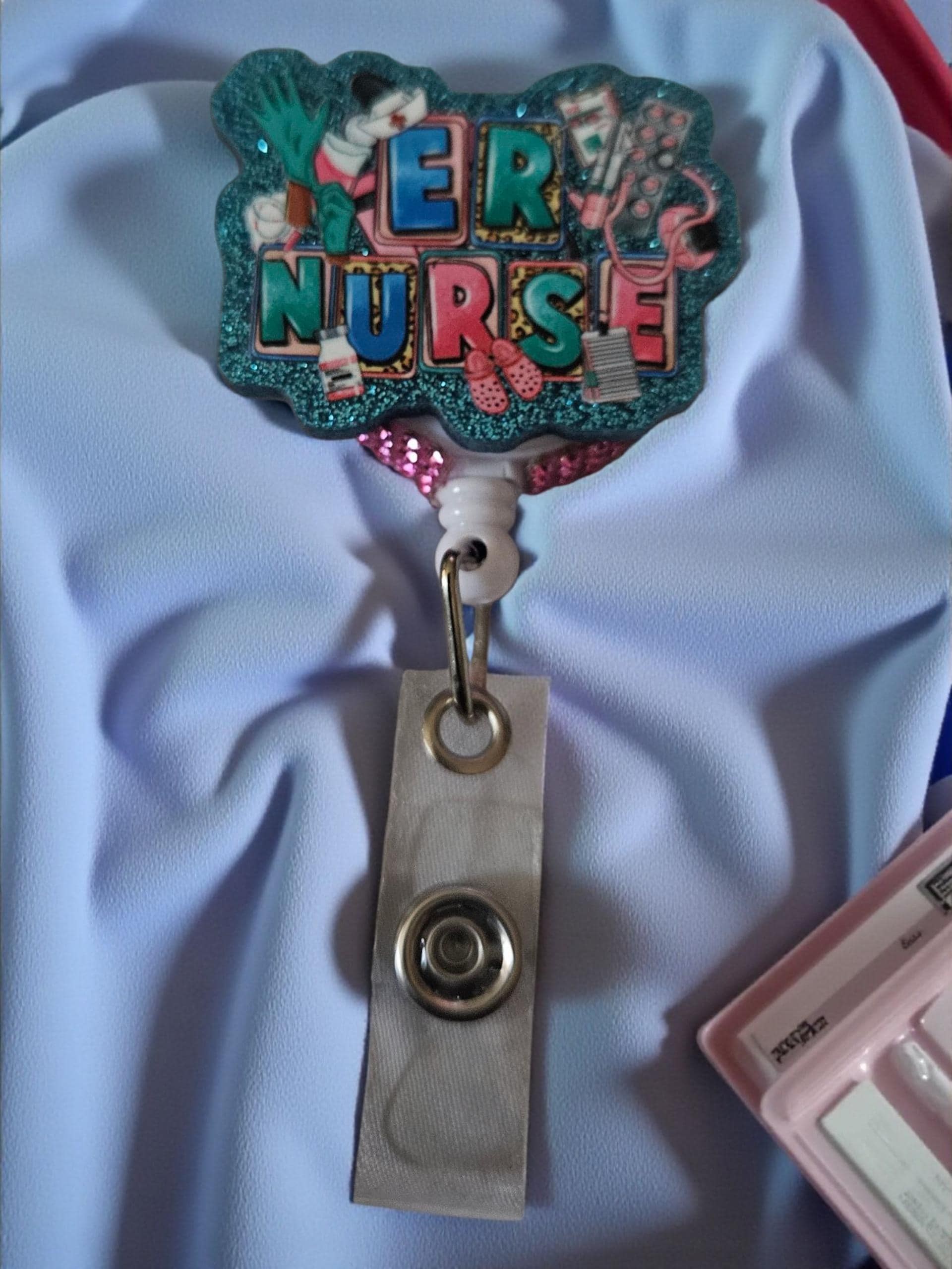ER Nurse Badge Reel, Afrocentric Melanin Woman