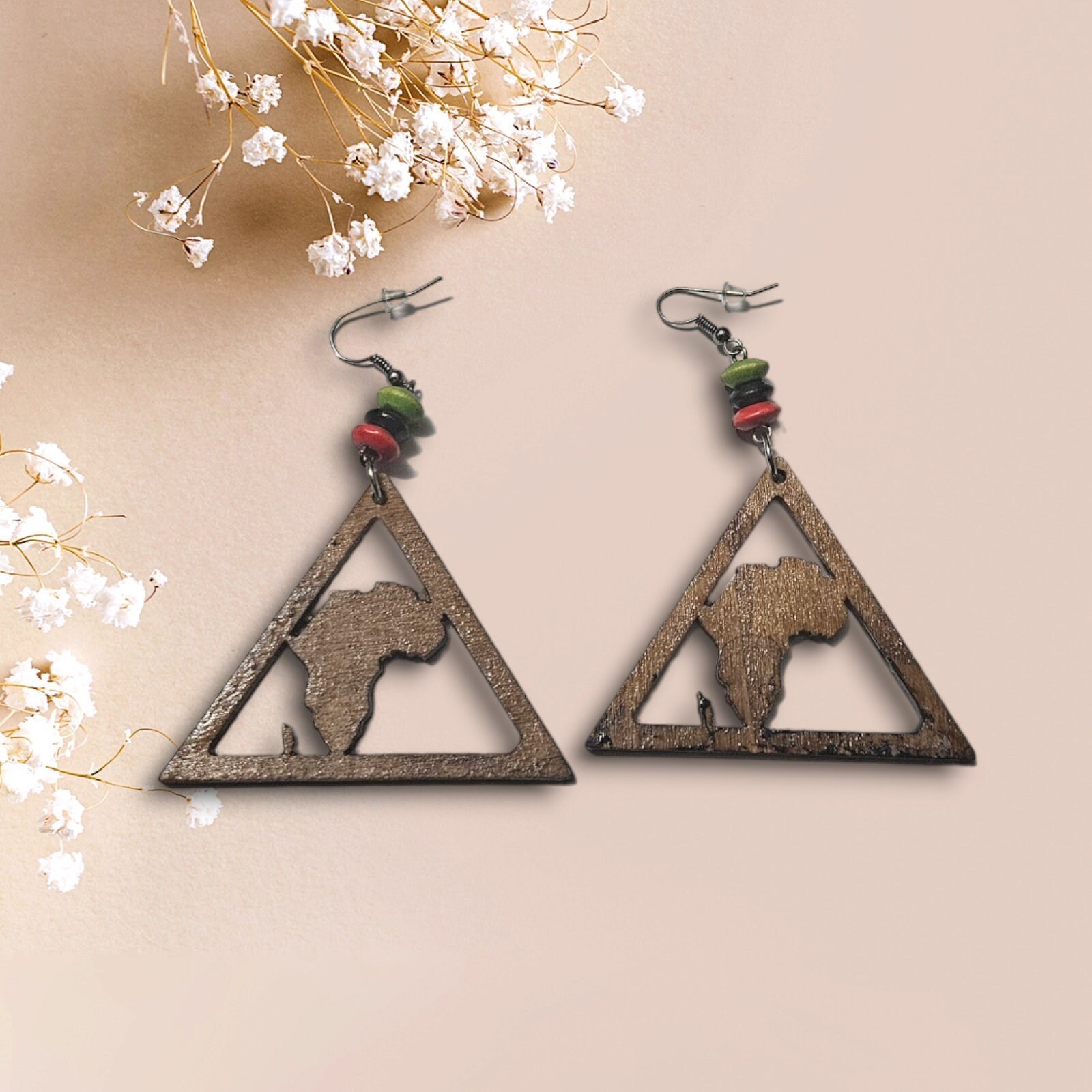 Africa Wood Earrings view 2