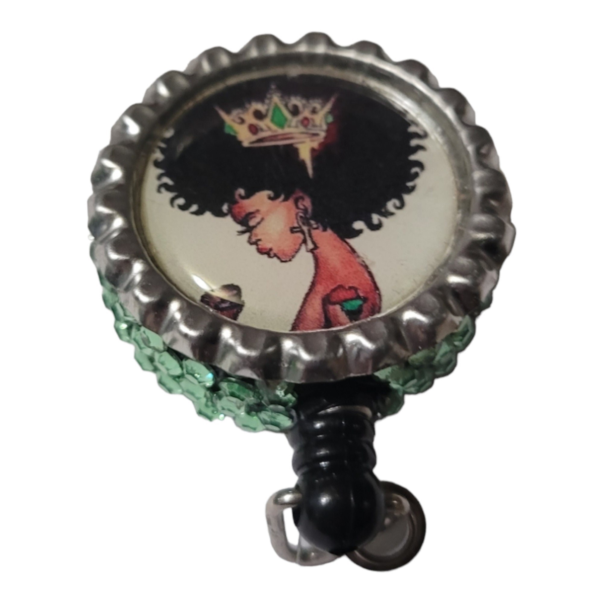 Afro woman Badge Reel,African Woman, Badge Reels,Melanin,Badge,Afro woman