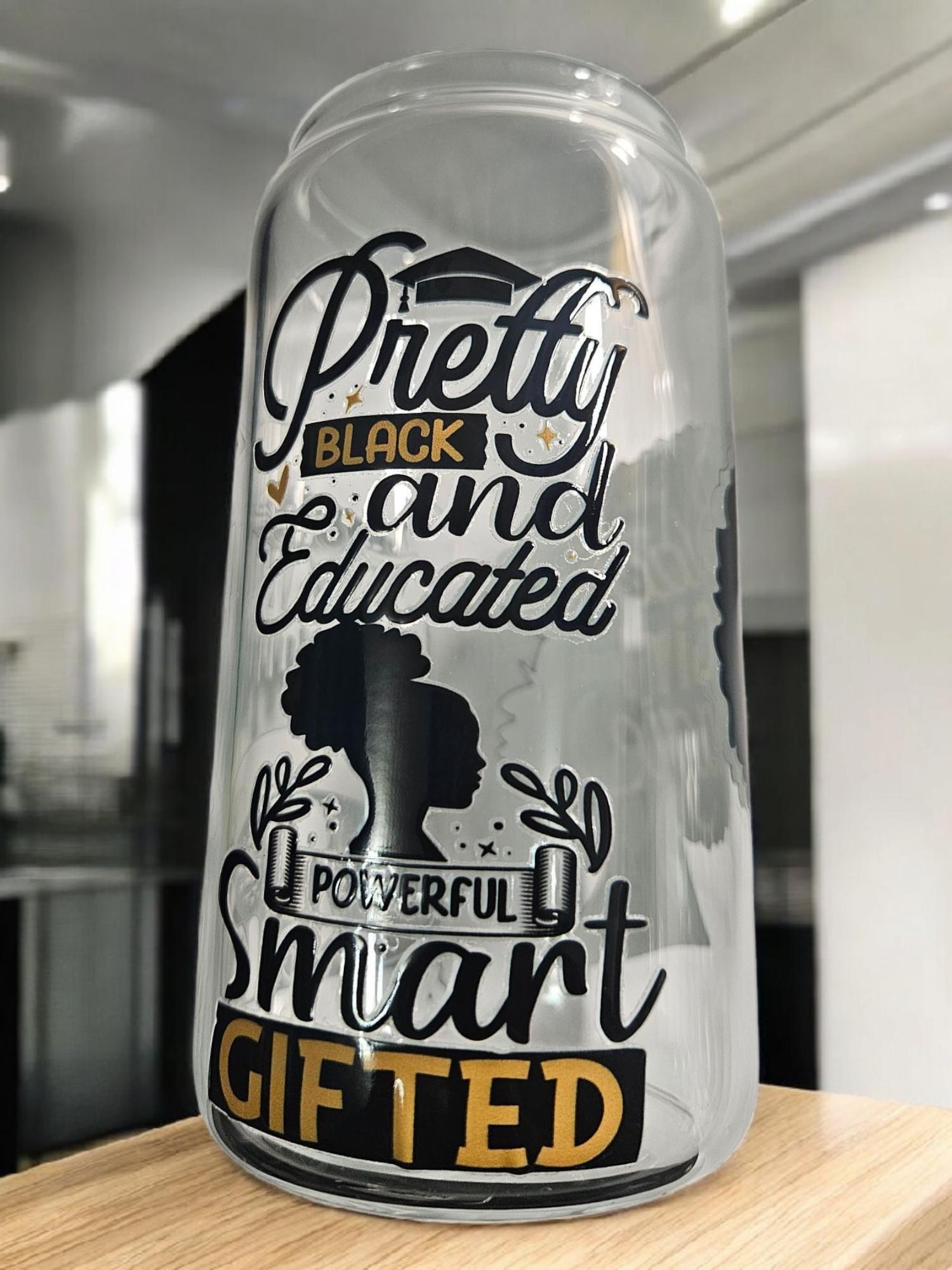 Black Girl Magic ,BeerCan,Glass,Ice Coffee Glass,Housewarming Gift, Afrocentric, Afro