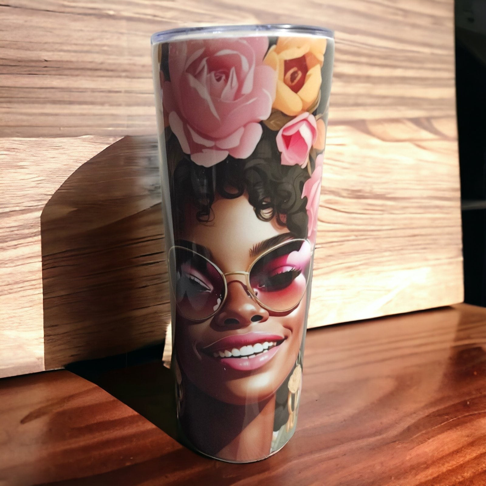 CHAIN Purse Floral Majesty Afrocentric Tumbler,Afrocentric Woman 20oz Tumbler view 4