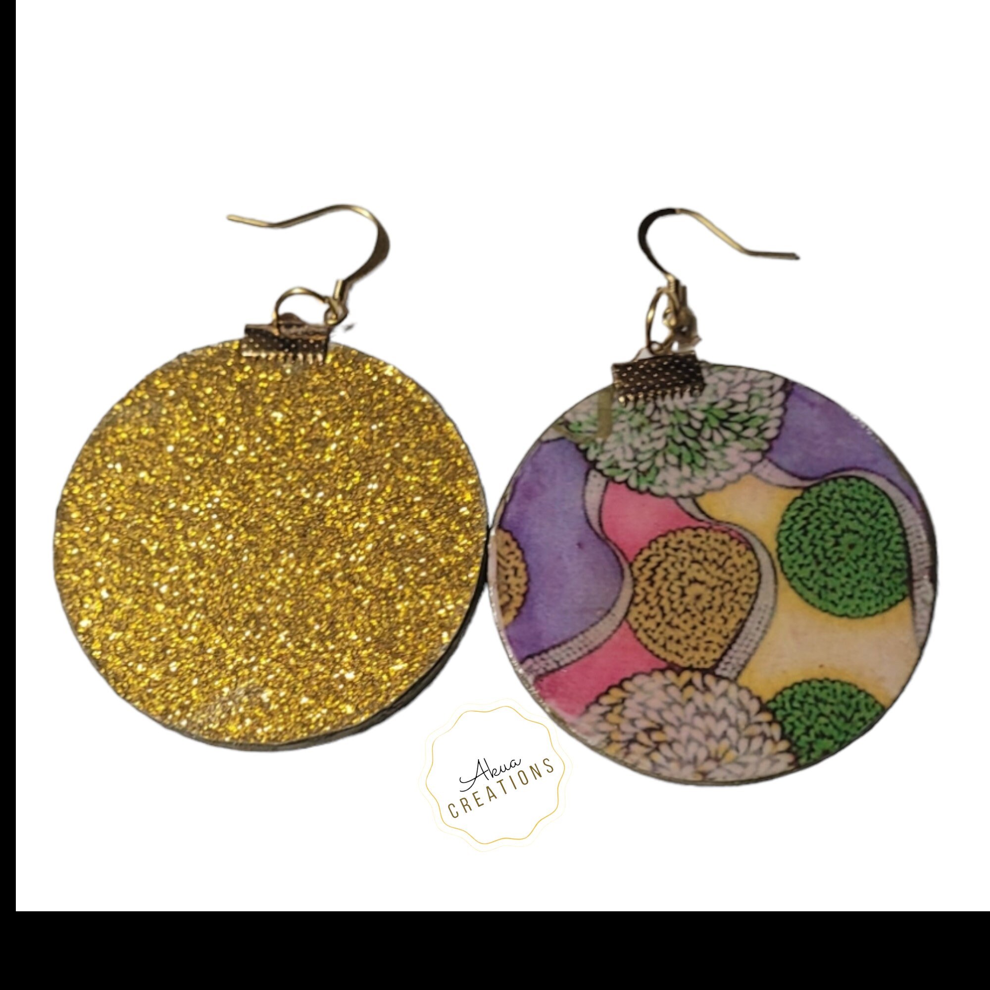 Afrocentric Statement Earrings, Earrings,Paper and Wood view 2