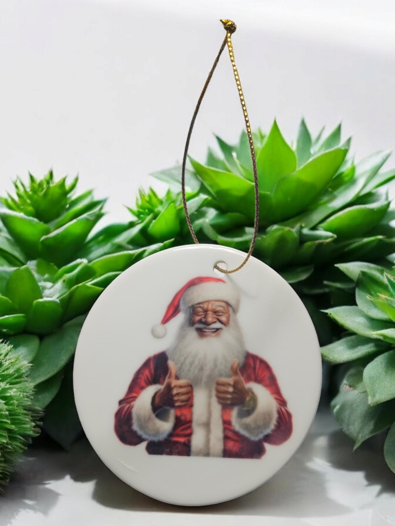 Handcrafted Ceramic Christmas Ornaments - Unique Holiday Decorations Afro American Christmas ornament