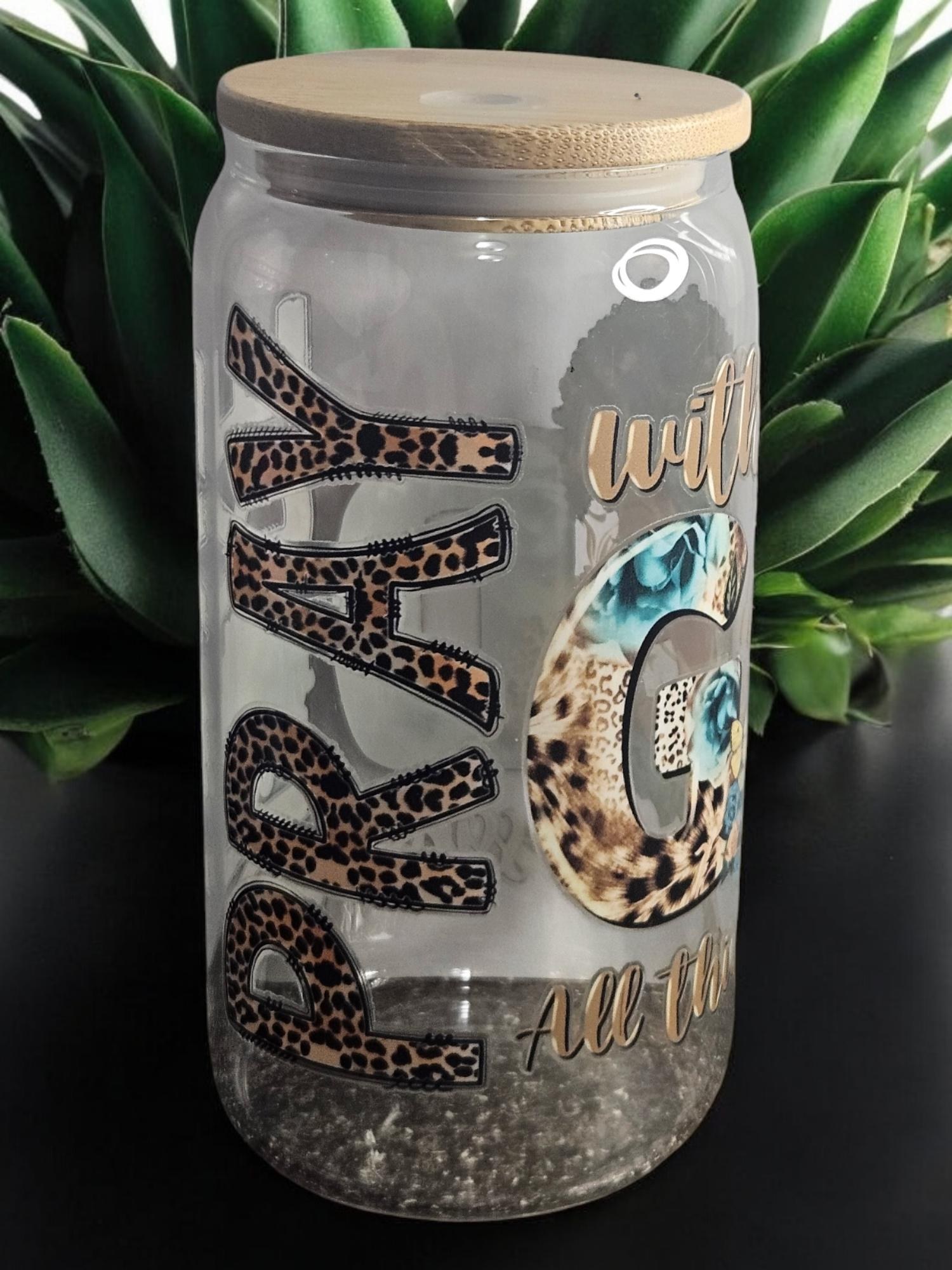 Act Like A Lady Think like A Boss,BeerCan,Glass,Ice Coffee Glass,Housewarming Gift, Afrocentric, Afro view 3