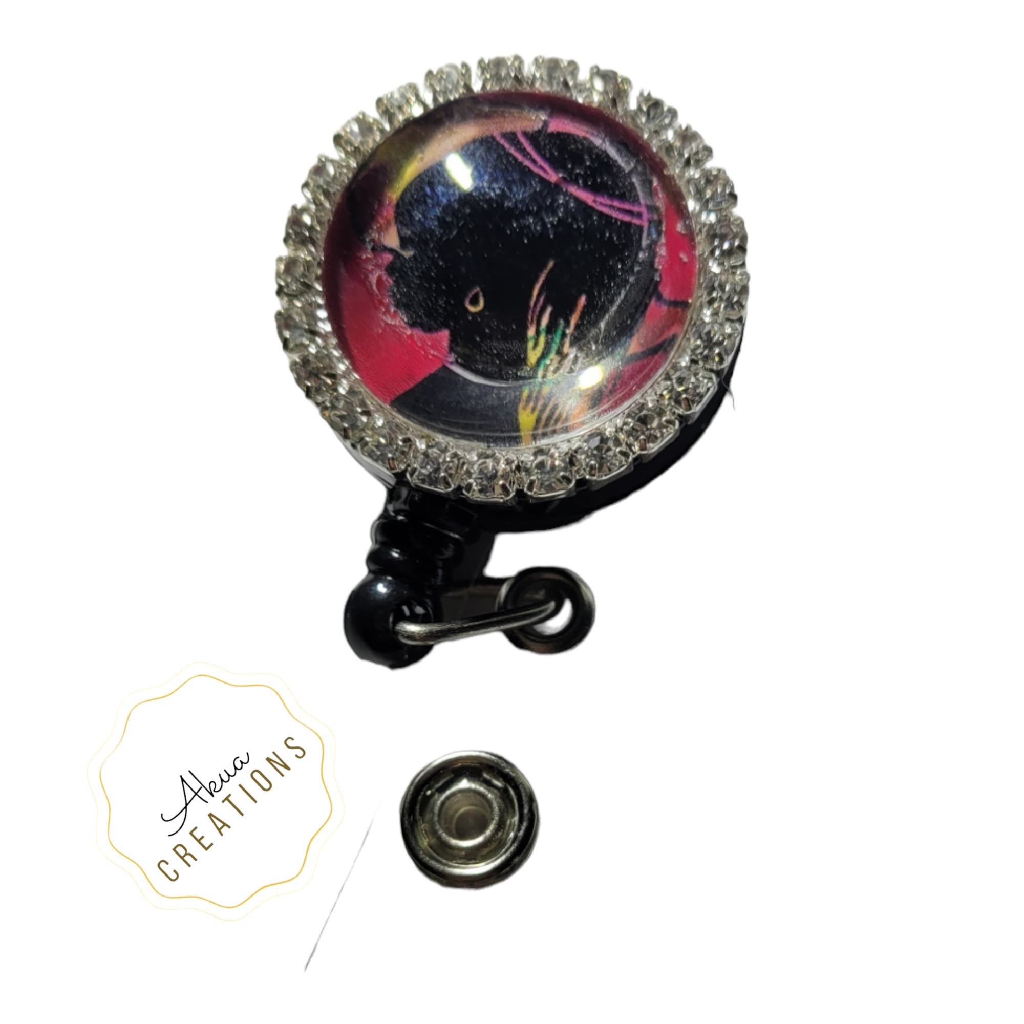 Afrocentric Woman ,African Woman, Badge Reels,Melanin,Badge,Afro woman