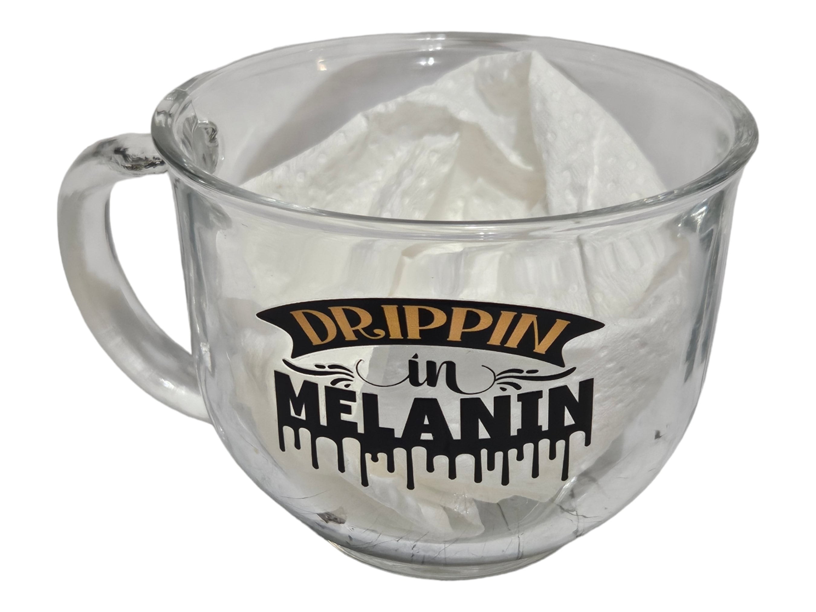 DRIPPING IN MELANIN Afrocentric Glass Coffee Cup view 4