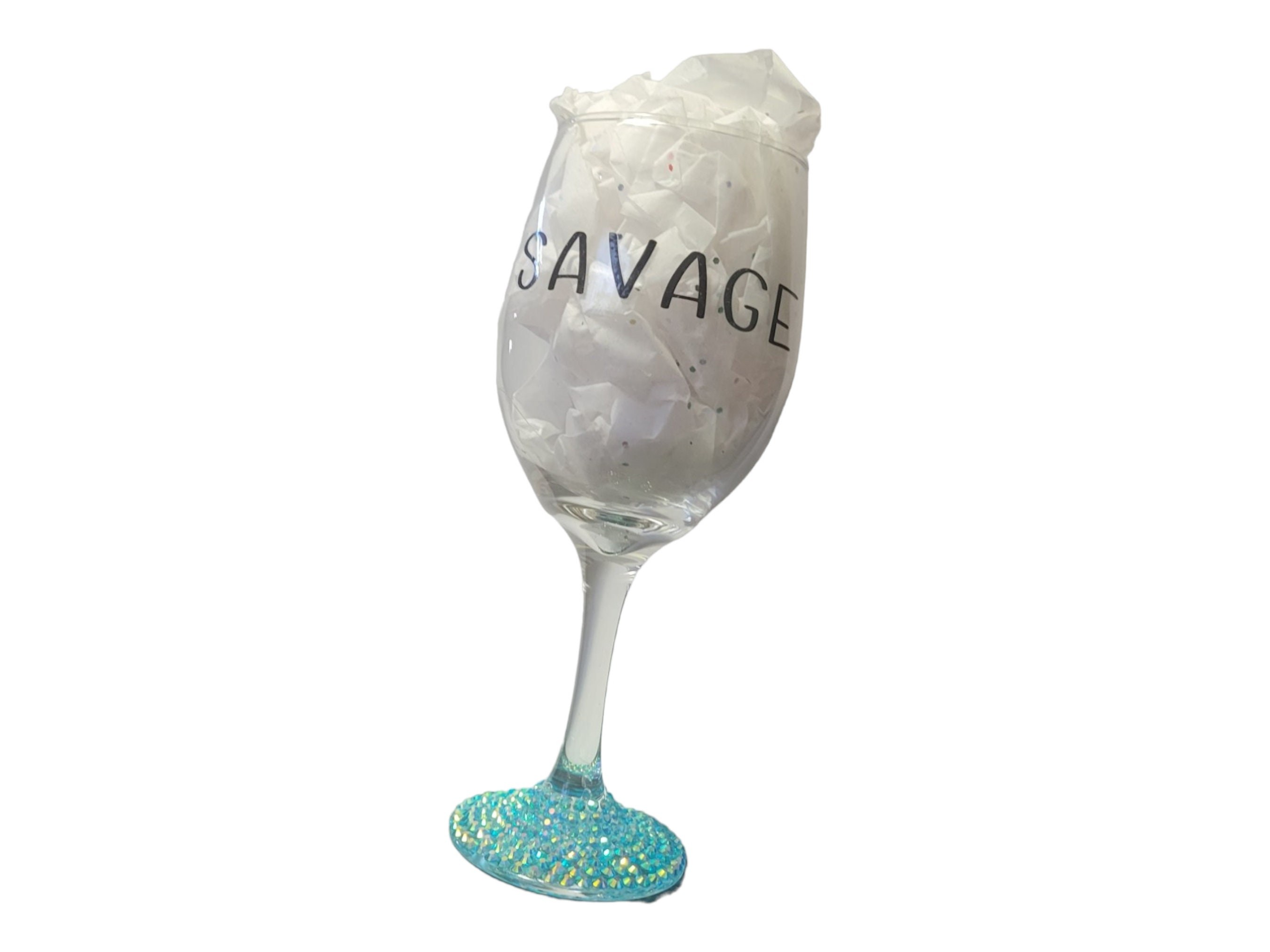 Savage Bling Wine Glass, view 2