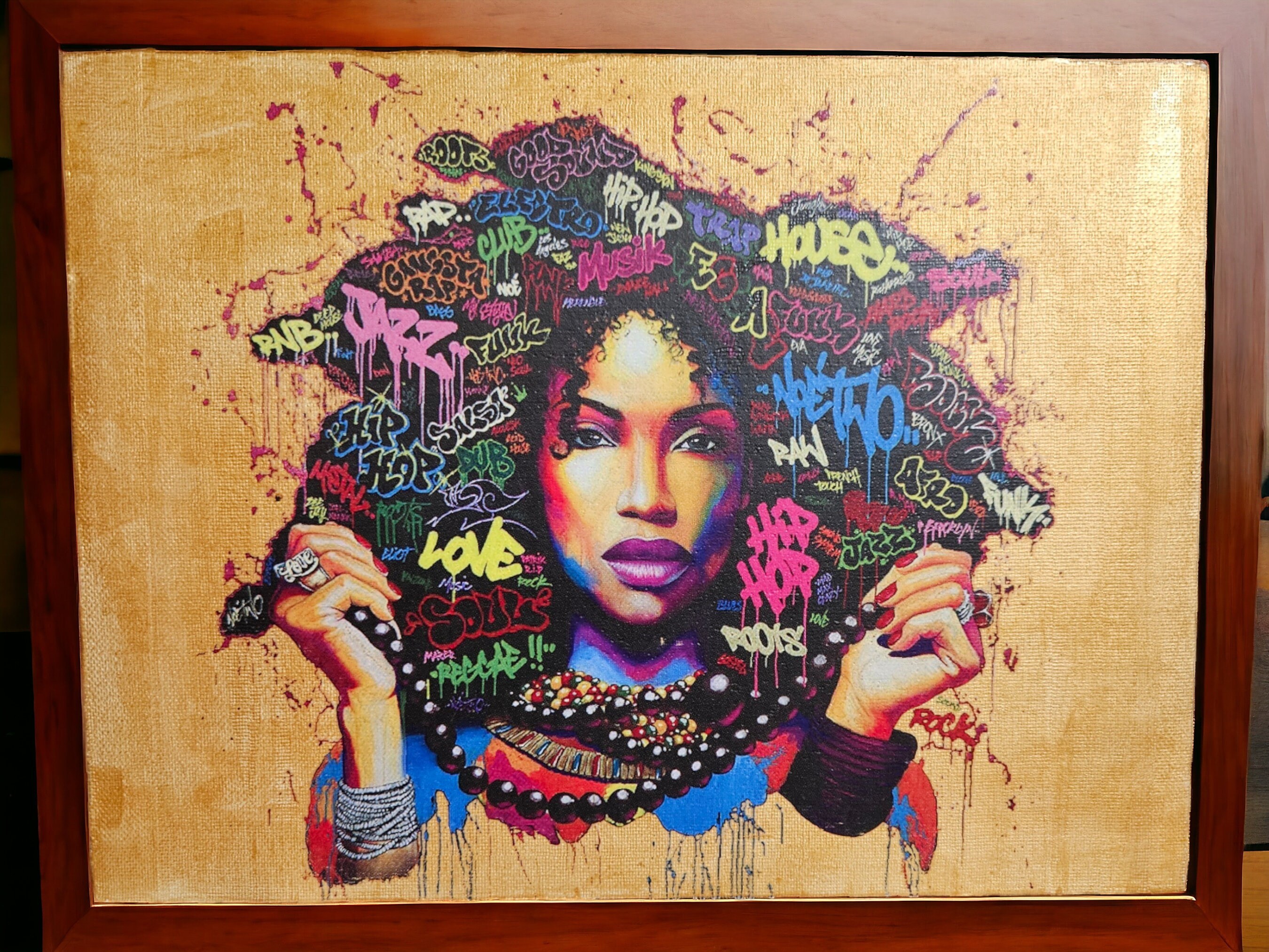 Afrocentric canvas Art,Graffiti Girl,Black Girl Magic,