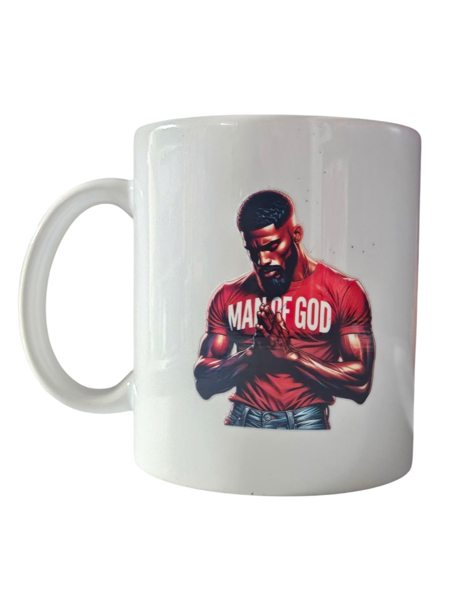 Man of GOD Coffee Mug. Afrocentric man praying-Celebrate Black Excellence! view 2
