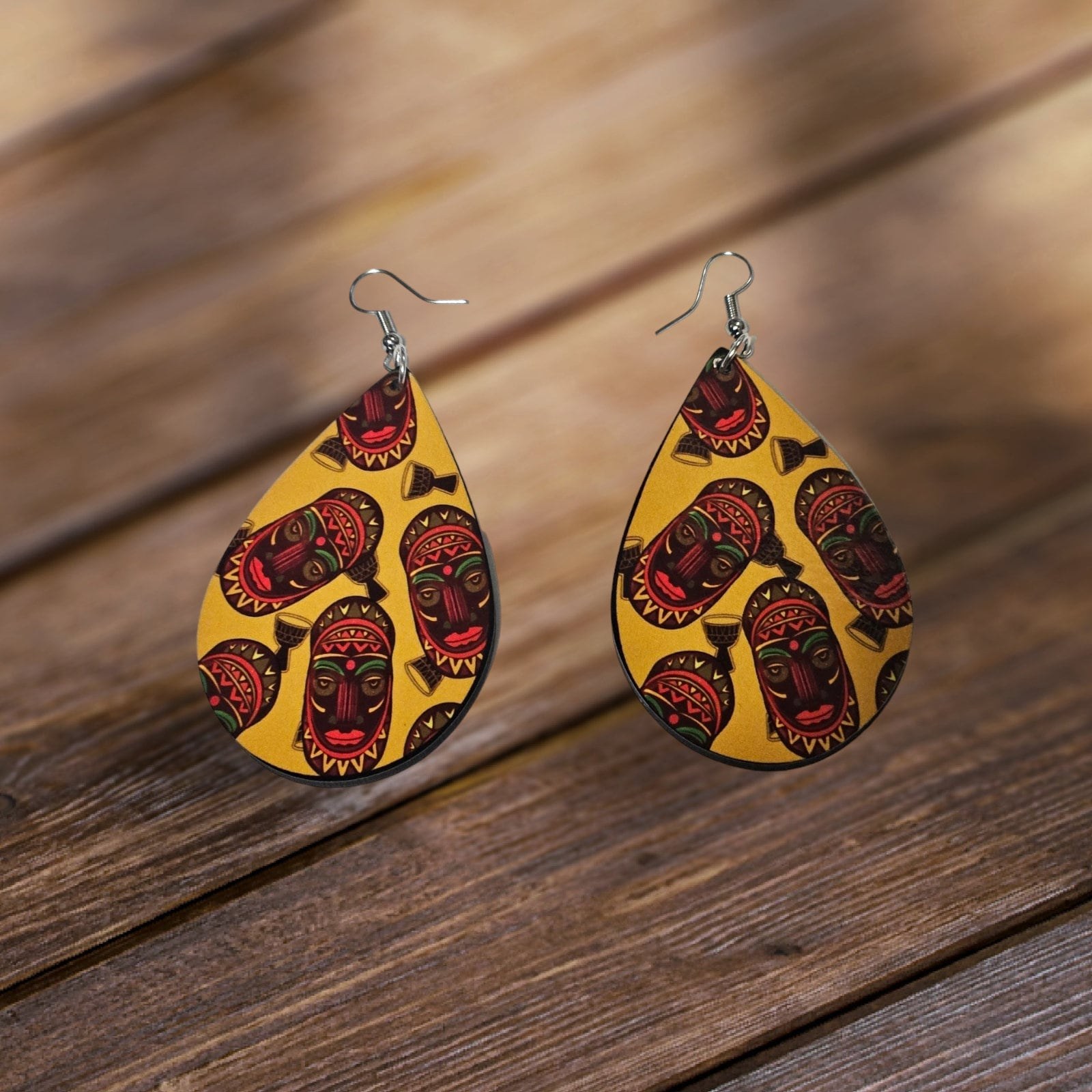 Afrocentric earrings, African prints Black Girl Magic,Teardrop Earrings