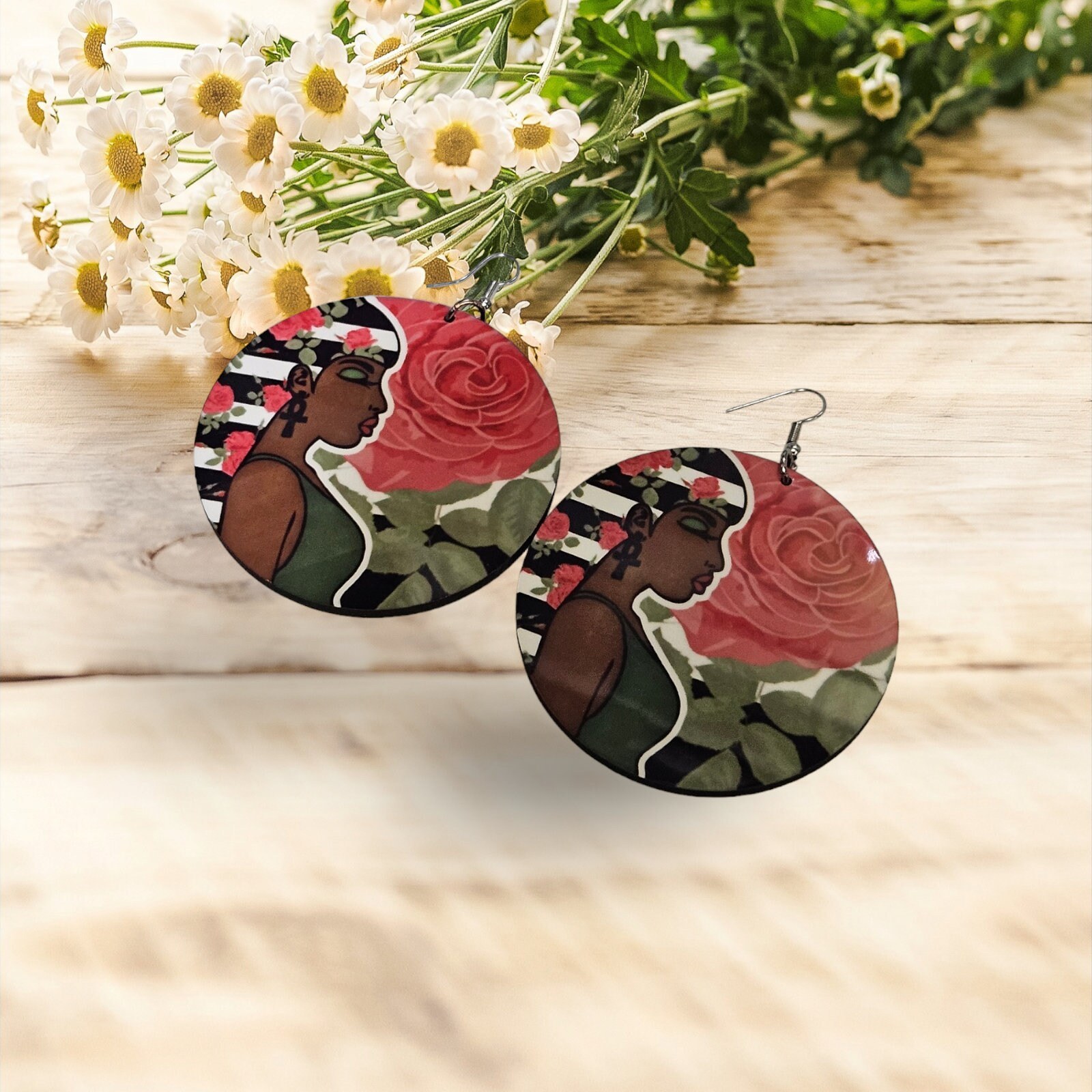 Afrocentric Statement Earrings,Oversize Earrings,Egyptian, view 2