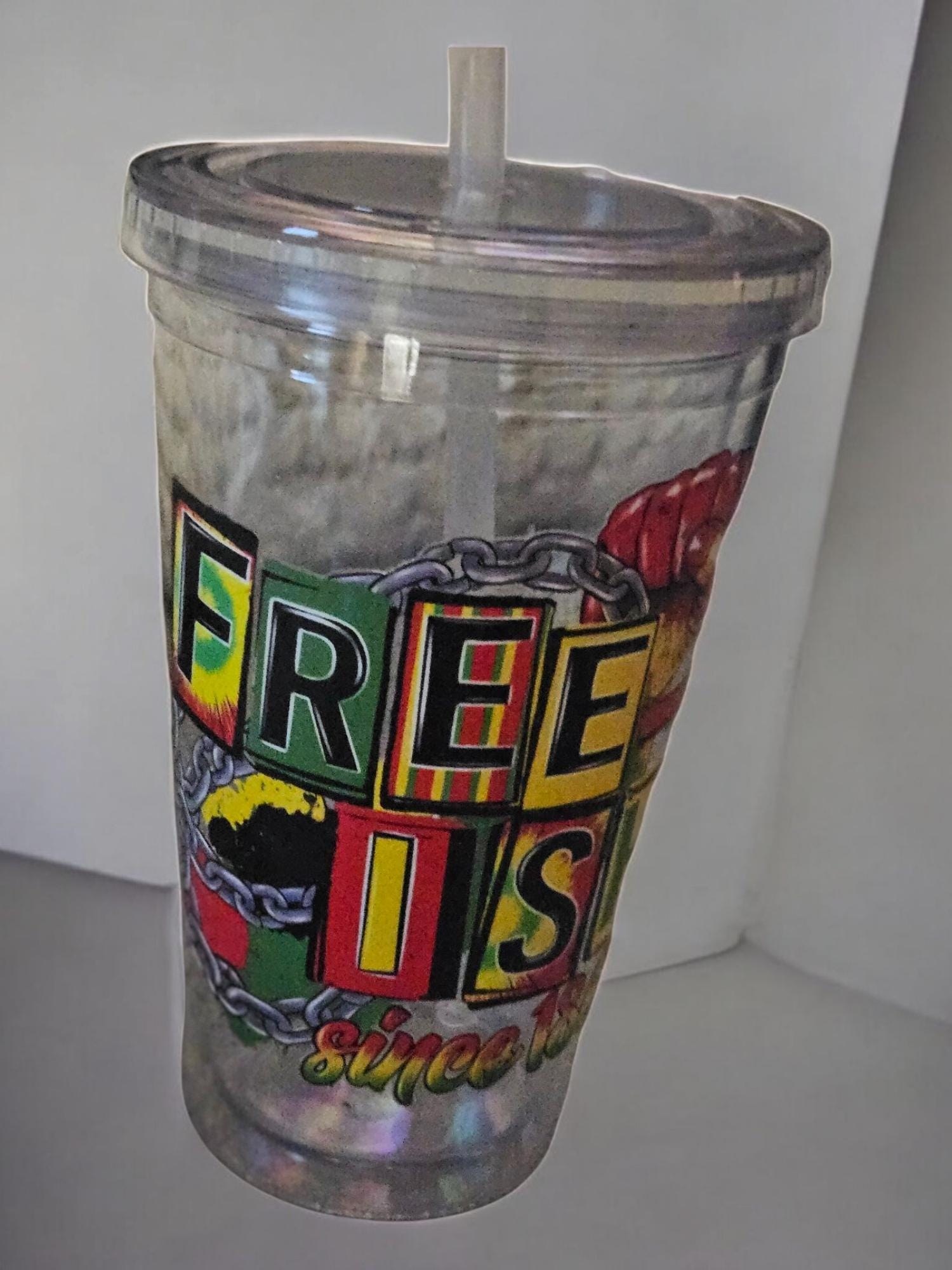 16oz Afrocentric Tumbler with Straw – Insulated Travel Cup | African Print Drinkware | Black Culture Gift | Reusable Cold Cup view 5
