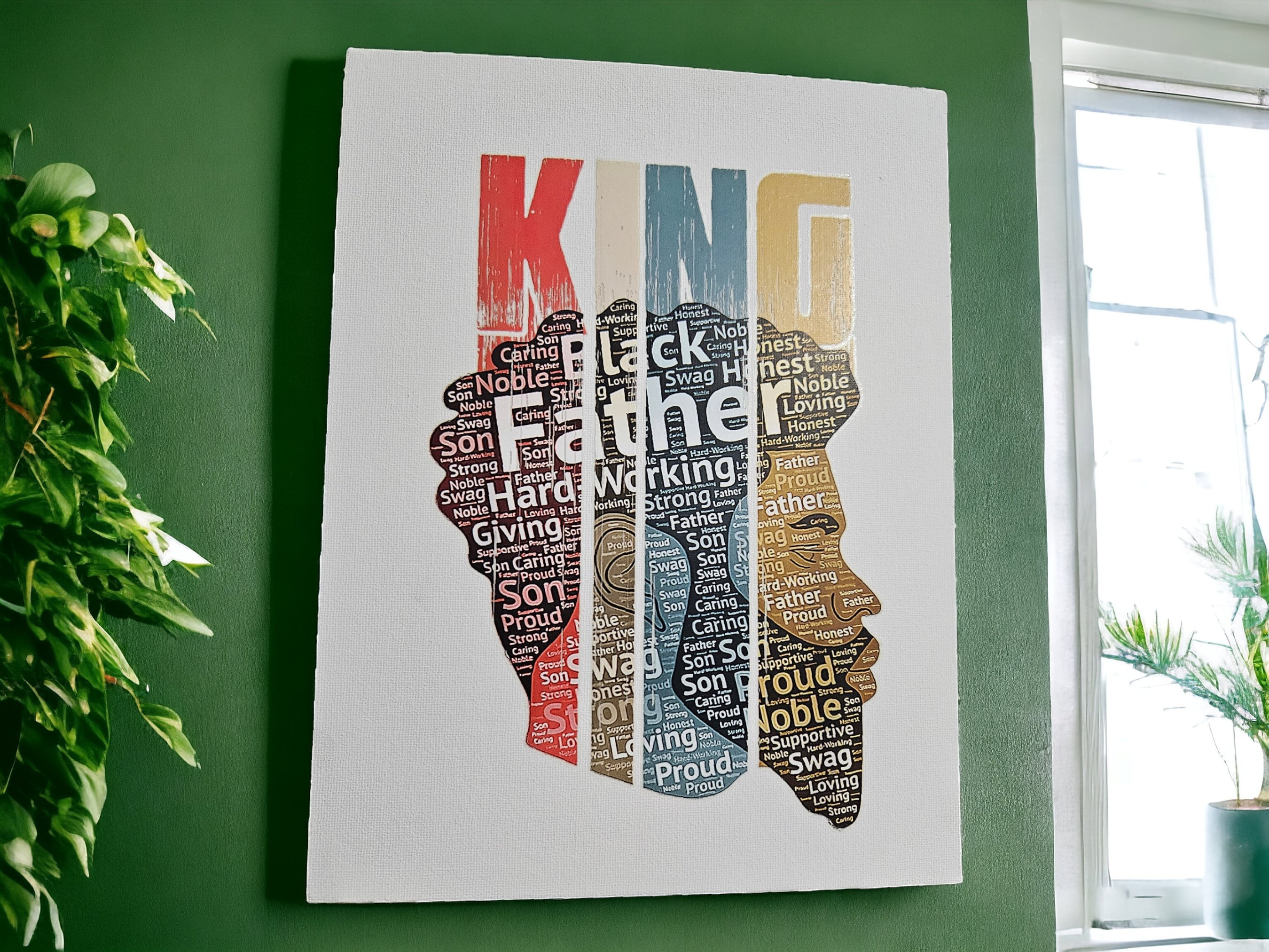 Afrocentric canvas Art,Black King A celebration of identity and love