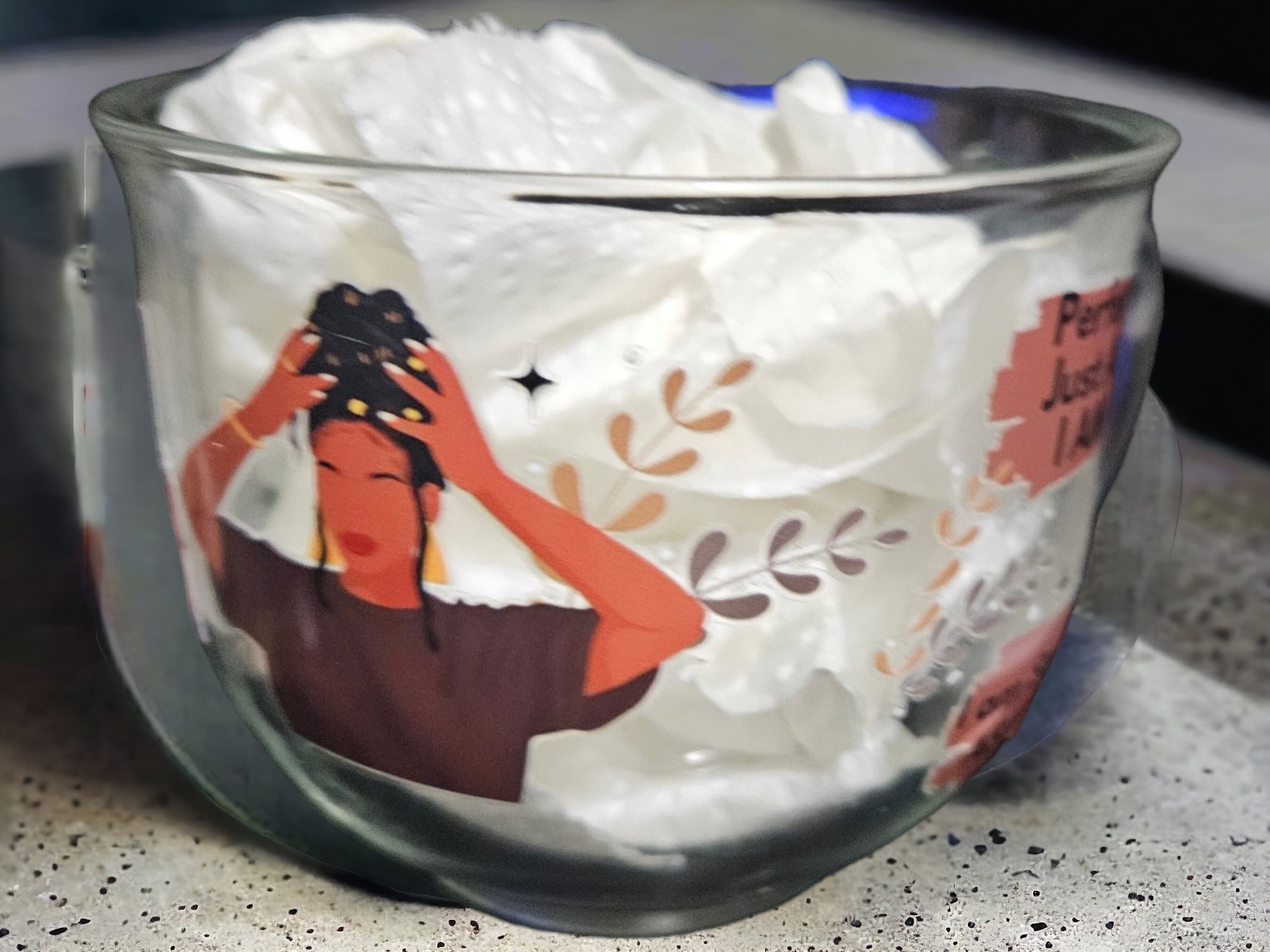 Affimation Afrocentric Glass Coffee Cup,Black Girl Magic,Glass Coffee mug view 3