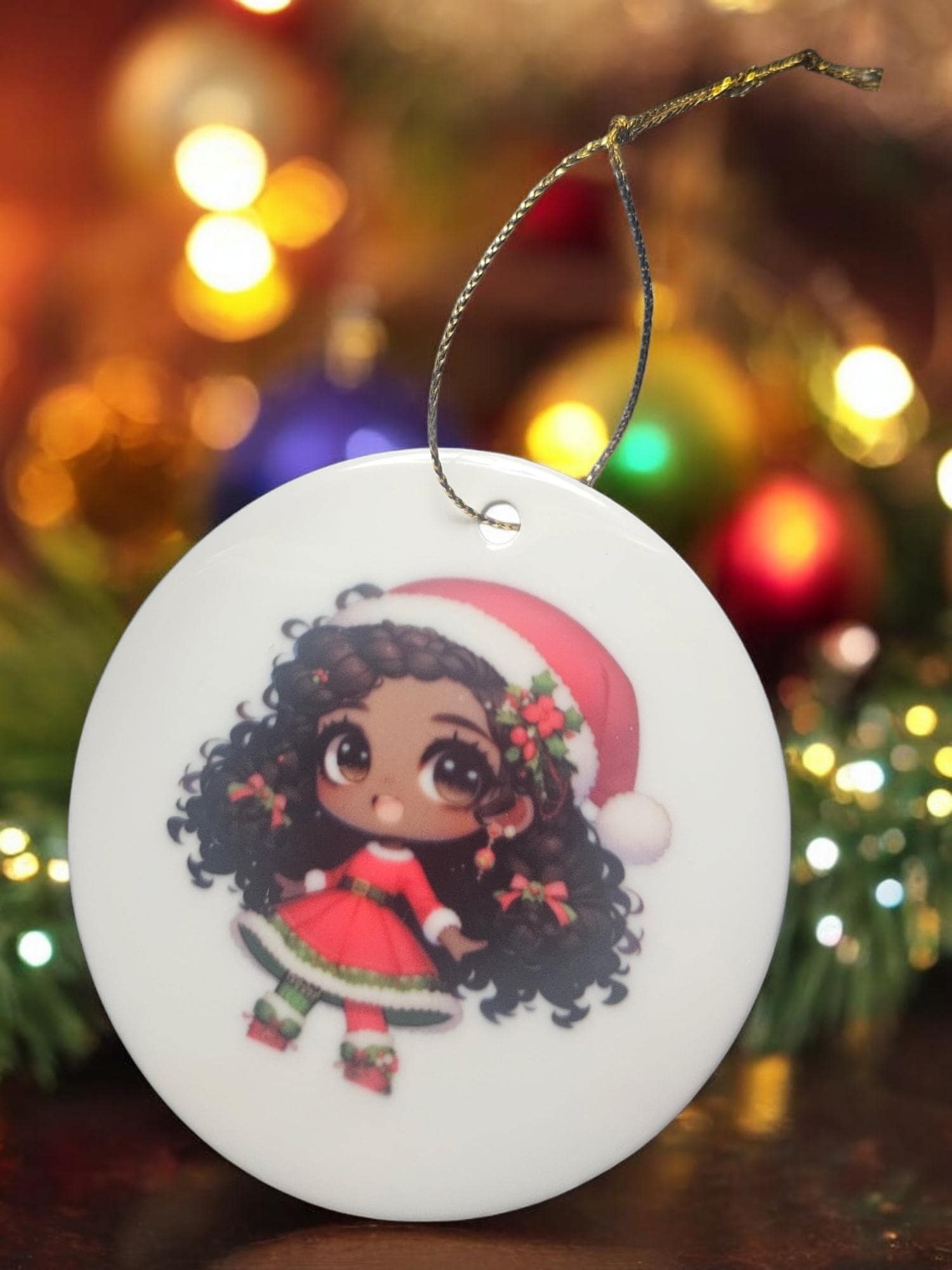 Handcrafted Ceramic Christmas Ornaments - Unique Holiday Decorations Afro American Christmas ornament
