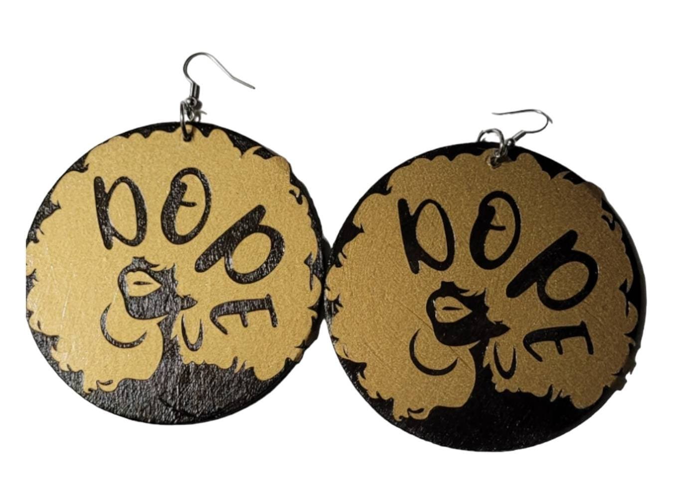 Dope woman wood Earrings ,Afrocentric Statement Earrings,Oversize Earrings