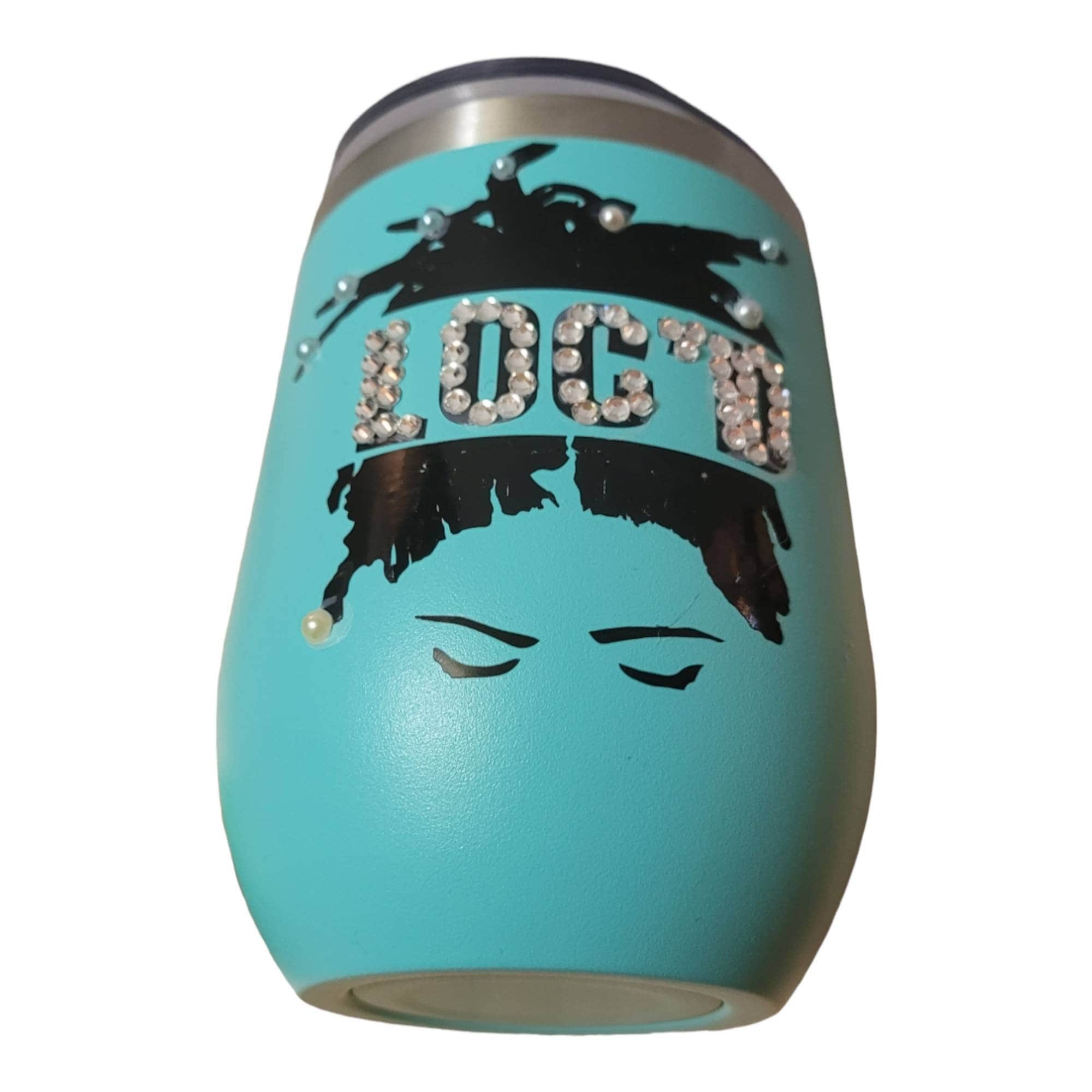 Loc'd Wine Tumber Rhinestone-Hot or Cold view 2
