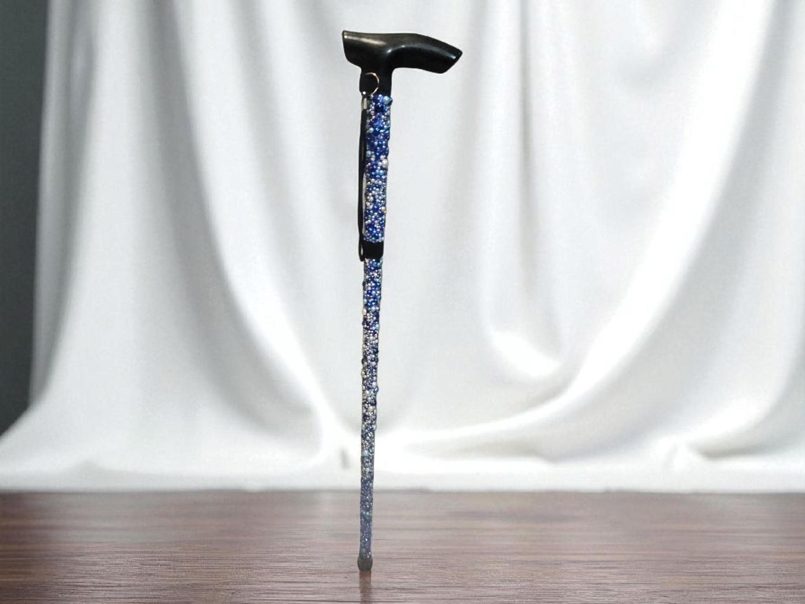Sparkly Rhinestone Walking Cane, Foldable Fashion Accessory for Women view 4