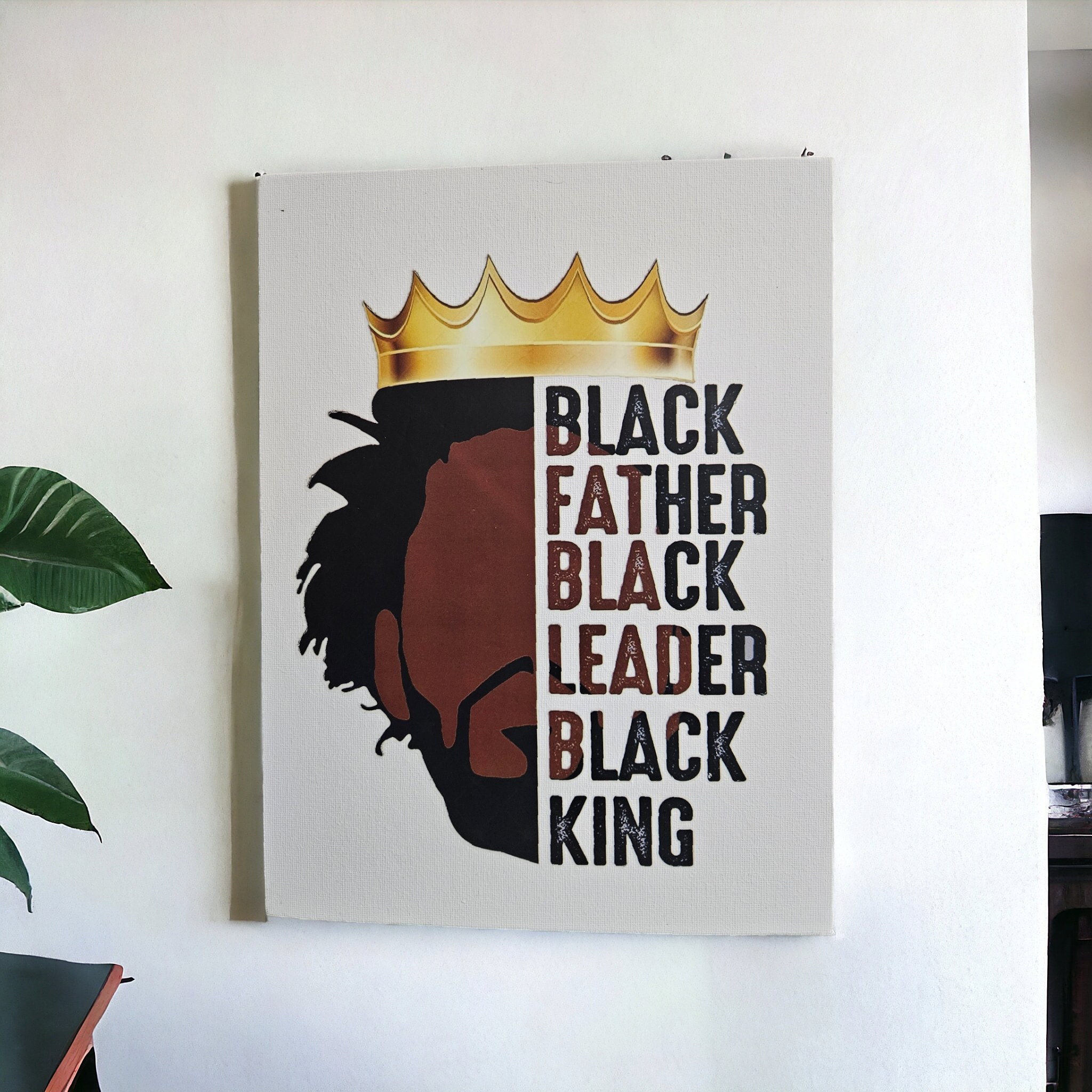 Afrocentric canvas Art,Black Father ,