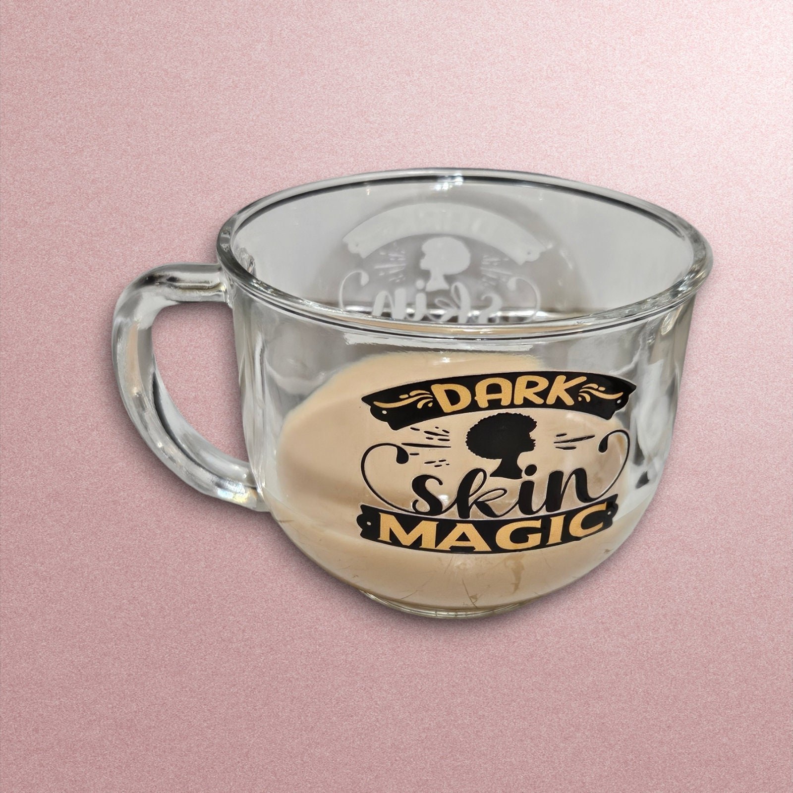 DARK SKIN MAGIC Afrocentric Glass Coffee Cup view 4