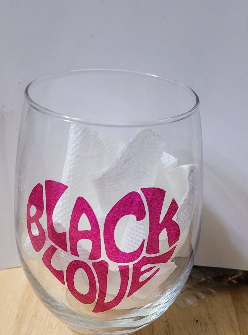 Black love couple glasses, Gift set