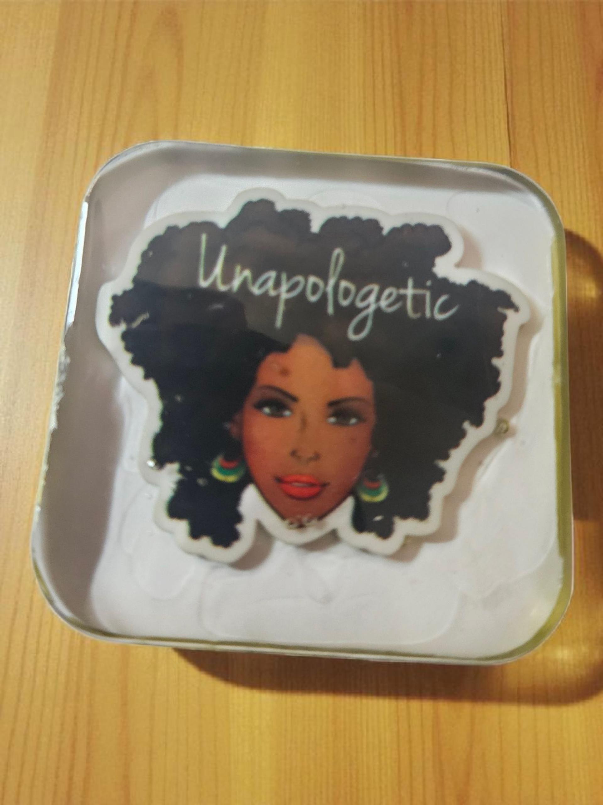 Unapologetic Woman Afrocentric Resin Lapel Pin view 2