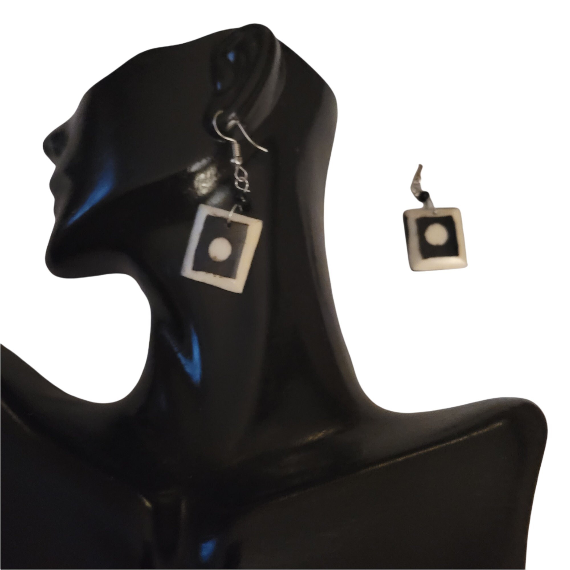 Bone and Horn Earrings, Afrocentric Earrings, African Earrings, Bone Jewelry, Accessories