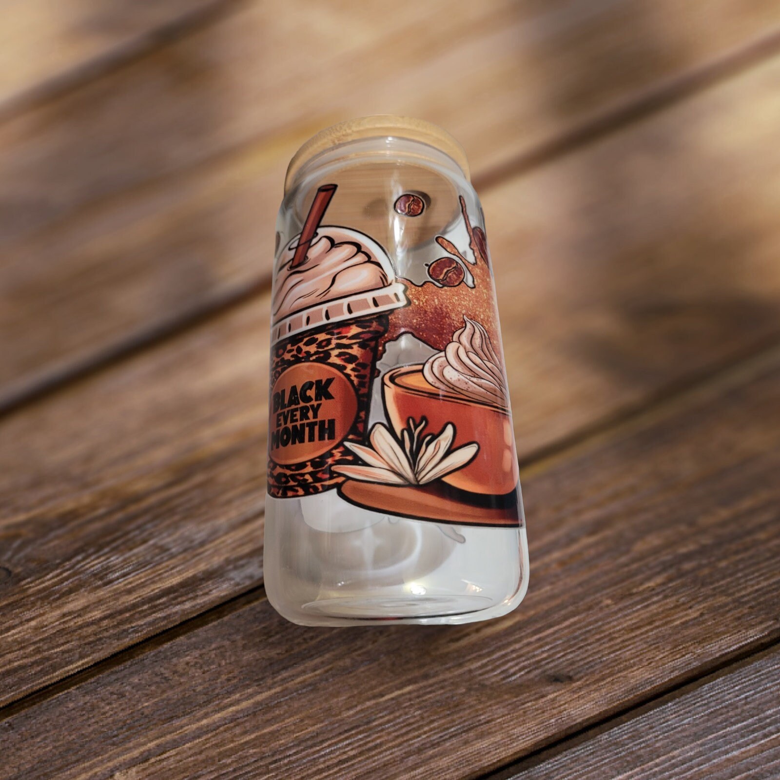 Black History Month ,I am Black History ,BeerCan,Glass,Ice Coffee Glass,Housewarming Gift, Afrocentric, Afro,bling view 2