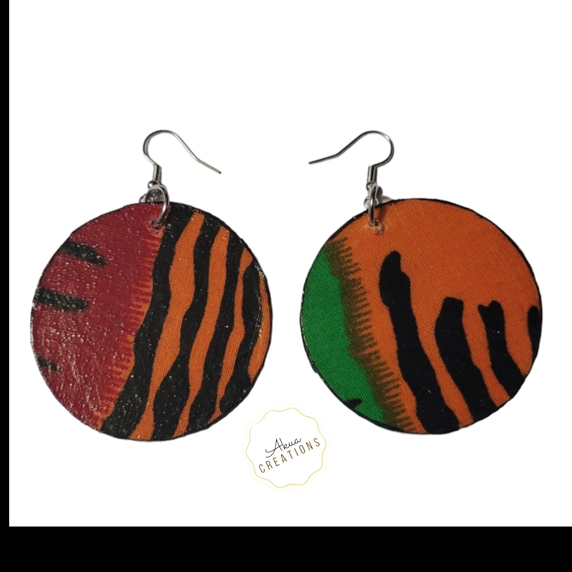 Afrocentric Fabric and wood Earrings