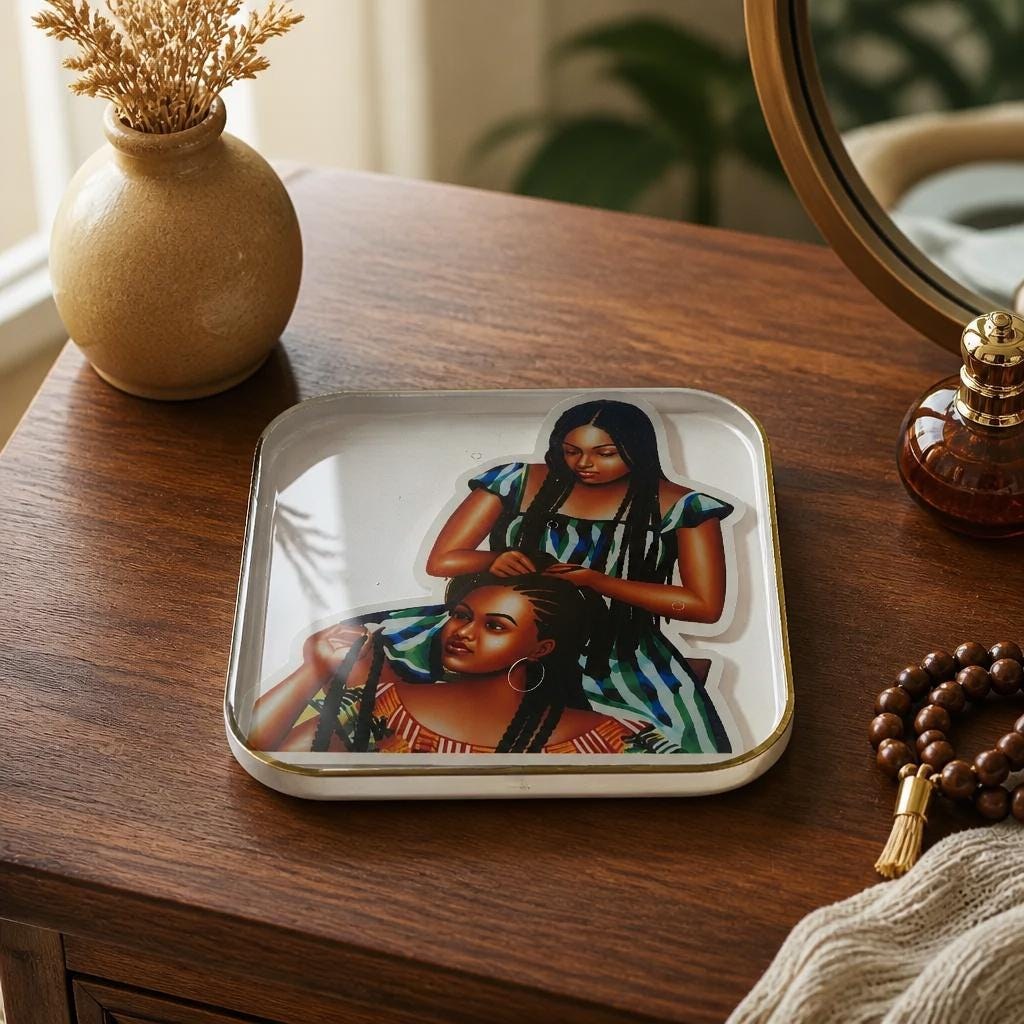 Hair Braiding Afrocentric Resin Lapel Pin
