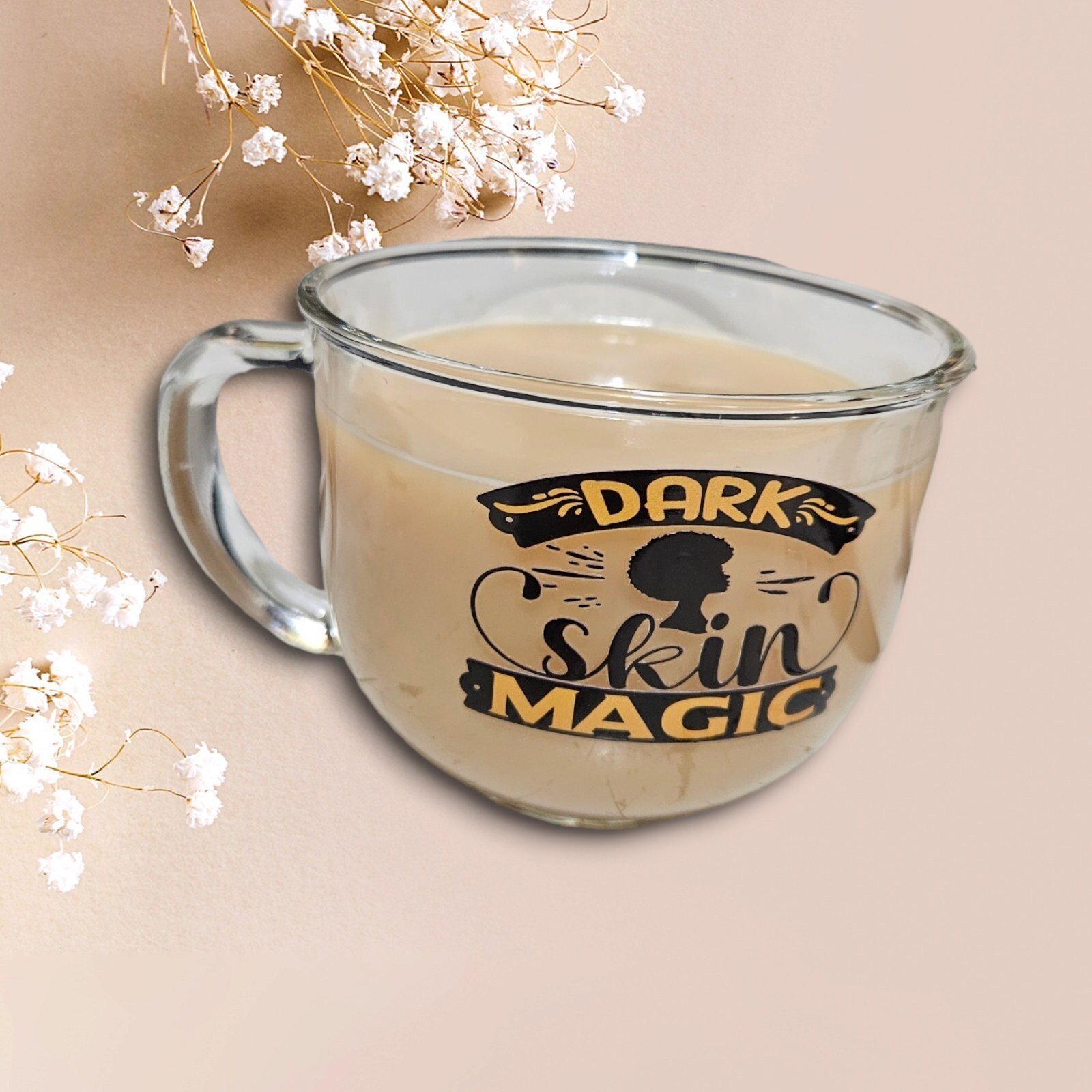 DARK SKIN MAGIC Afrocentric Glass Coffee Cup view 2