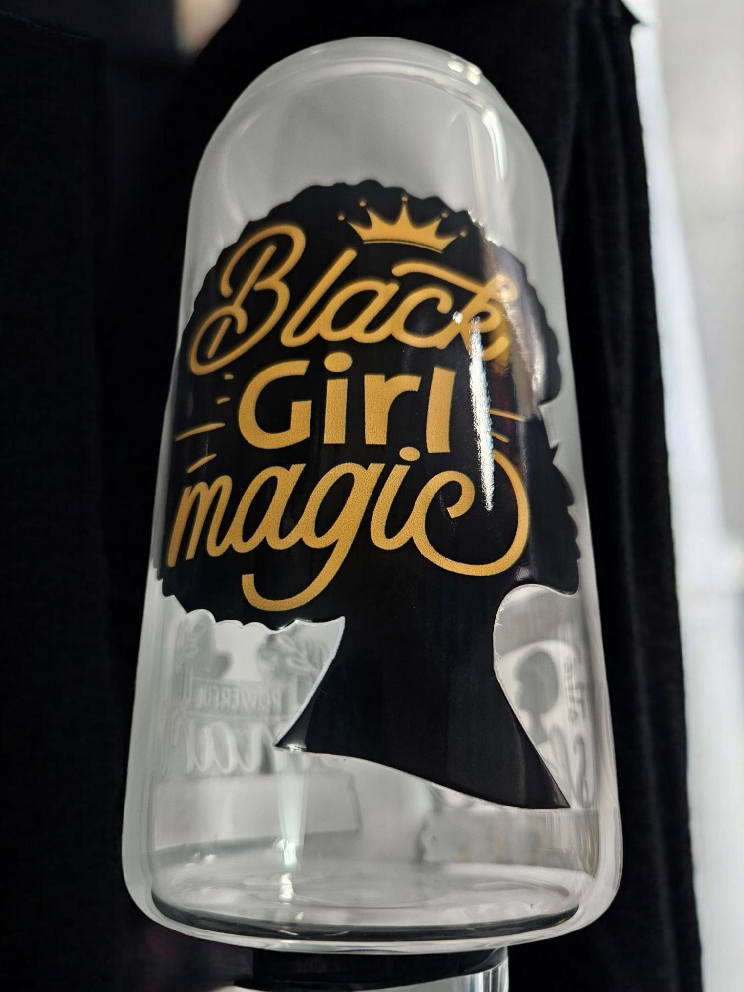 Black Girl Magic ,BeerCan,Glass,Ice Coffee Glass,Housewarming Gift, Afrocentric, Afro view 5