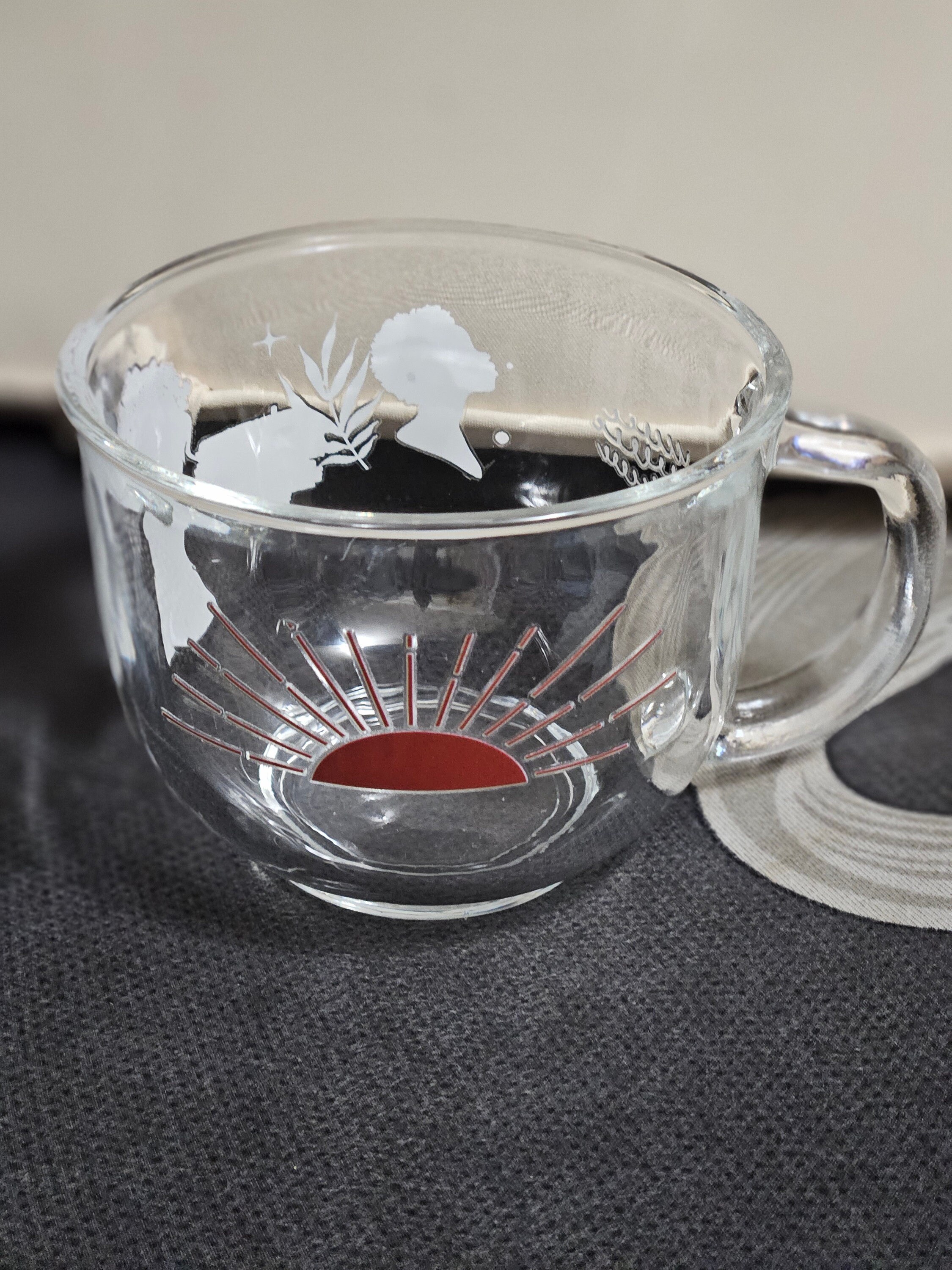 Affimation Afrocentric Glass Coffee Cup,Black Girl Magic,Glass Coffee mug view 3