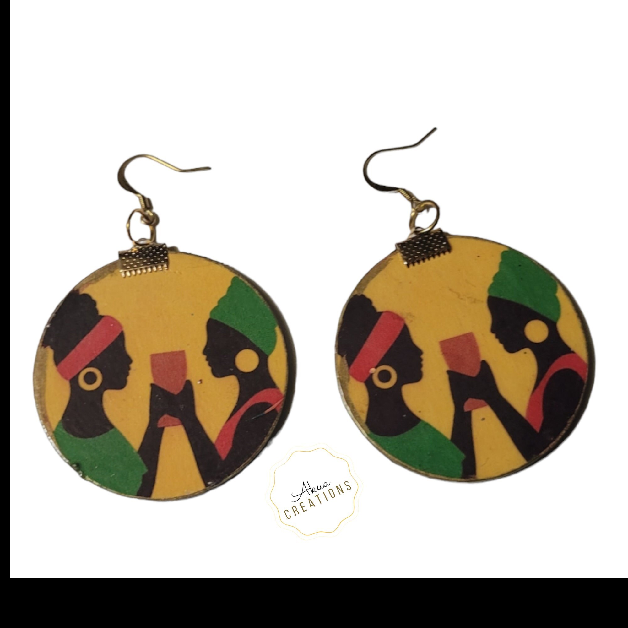 Afrocentric Statement Earrings,Oversize Earrings,Paperand Wood