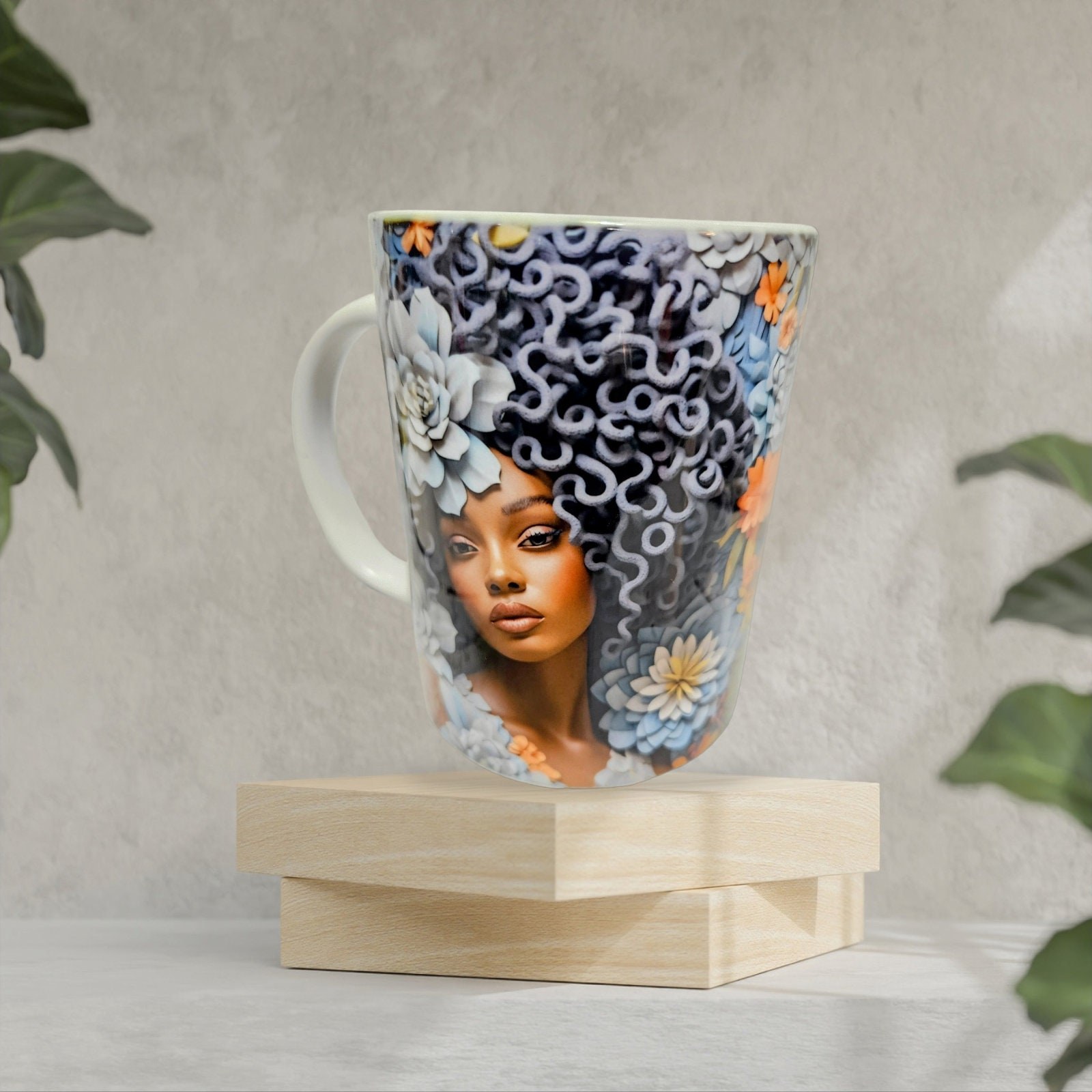 Sip in Style: 3D Afrocentric Elegance Mug - Elevate Your Coffee Experience!", Afro American Coffee Mug,Black Woman Boss view 2