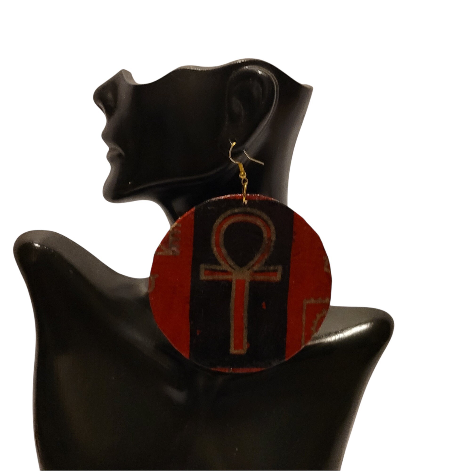 Afrocentric Fabric and wood Earrings