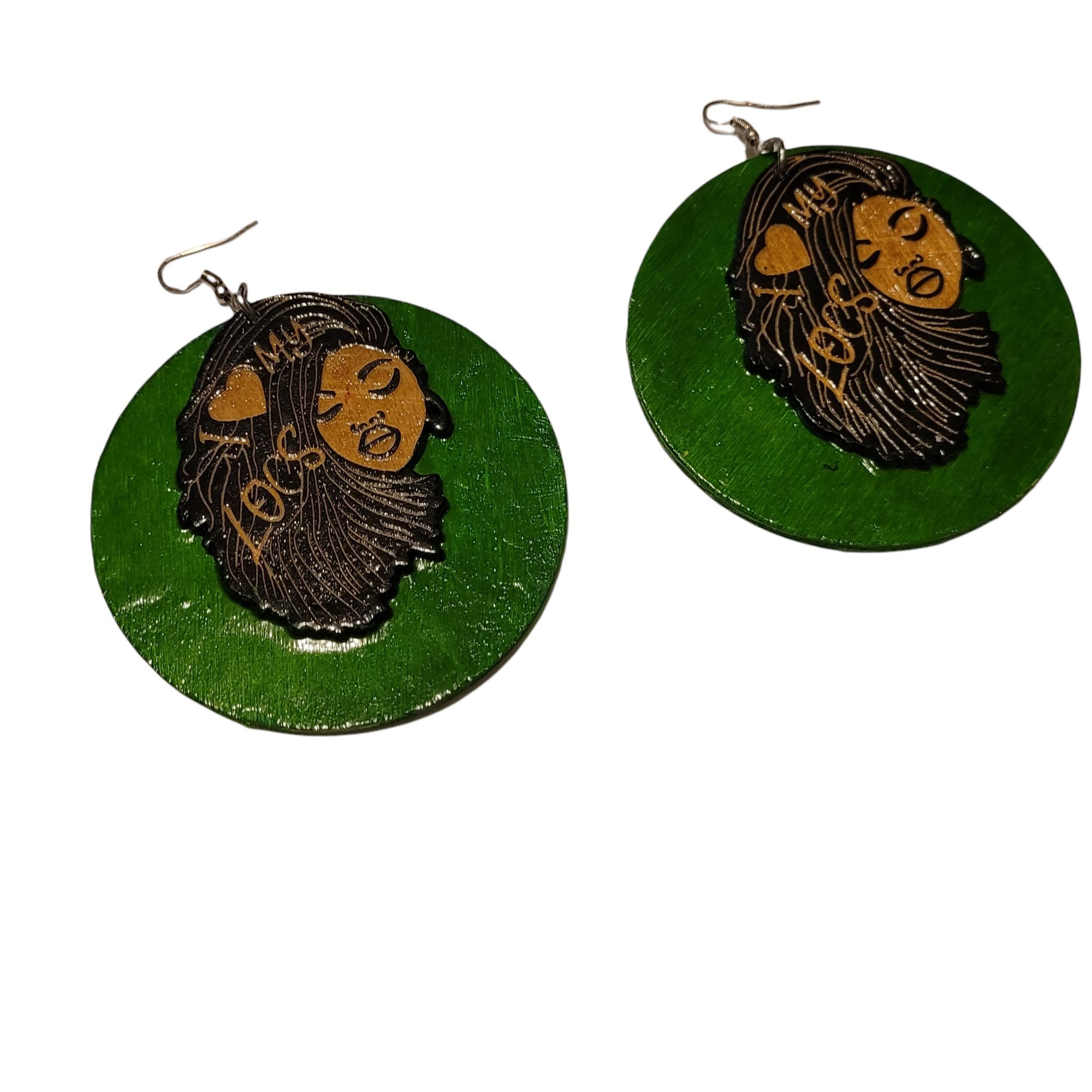 Afro Woman Short Hair Wood Earrings ,Afrocentric Statement Earrings,Oversize Earrings,Locs