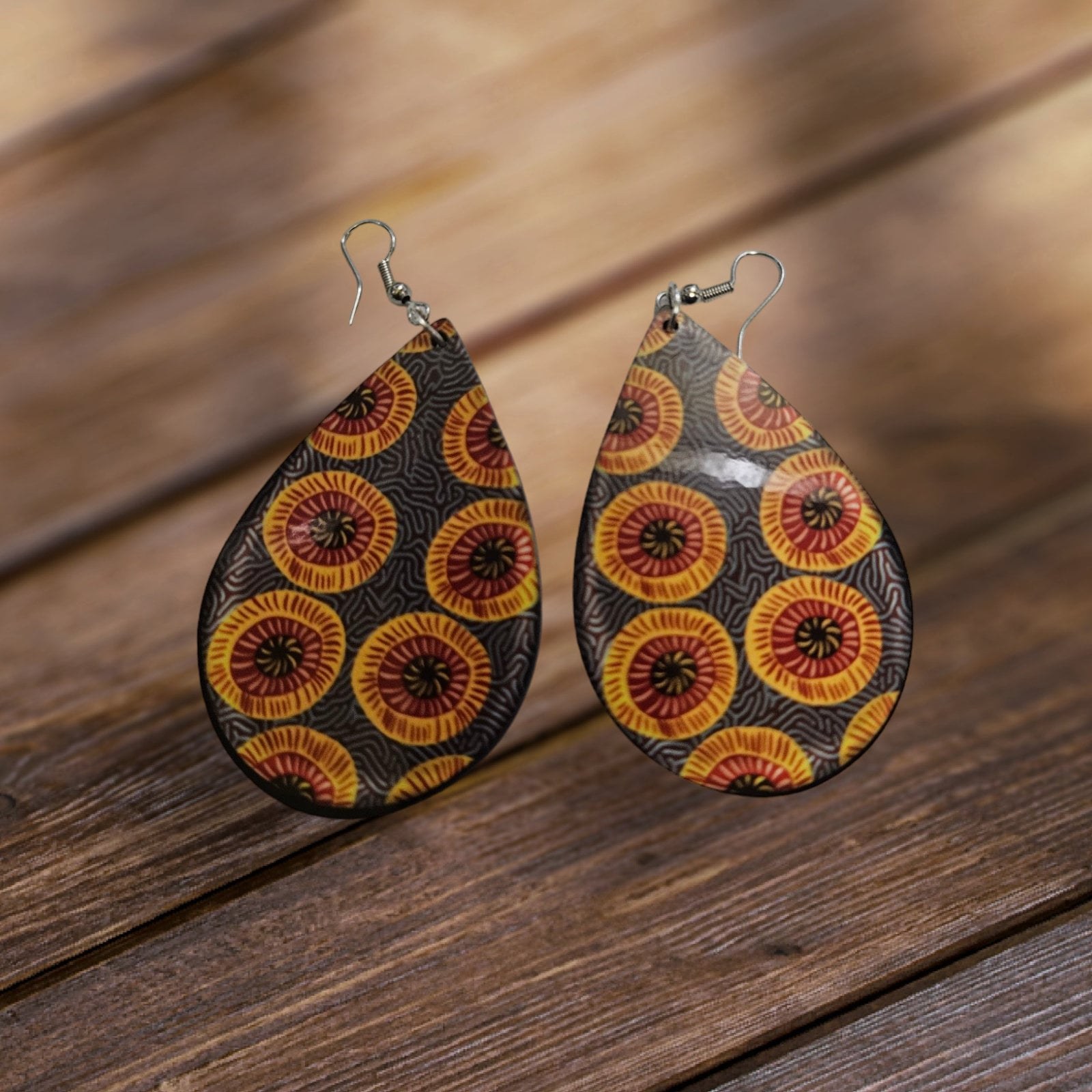 Afrocentric earrings, African prints Black Girl Magic,Teardrop Earrings