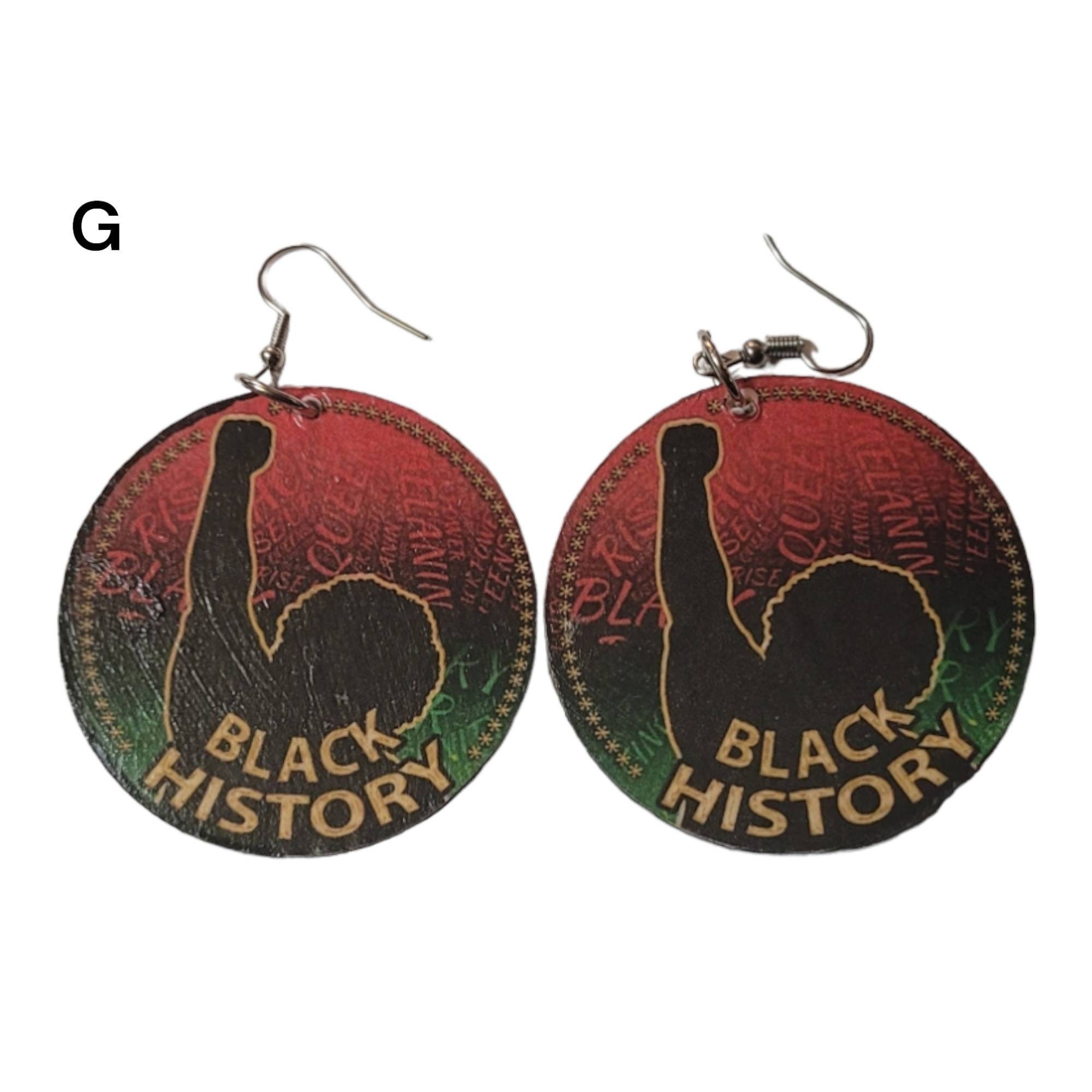 Afrocentric Statement Earrings,Design on both sides Earrings,Paper and Wood,handmade view 6